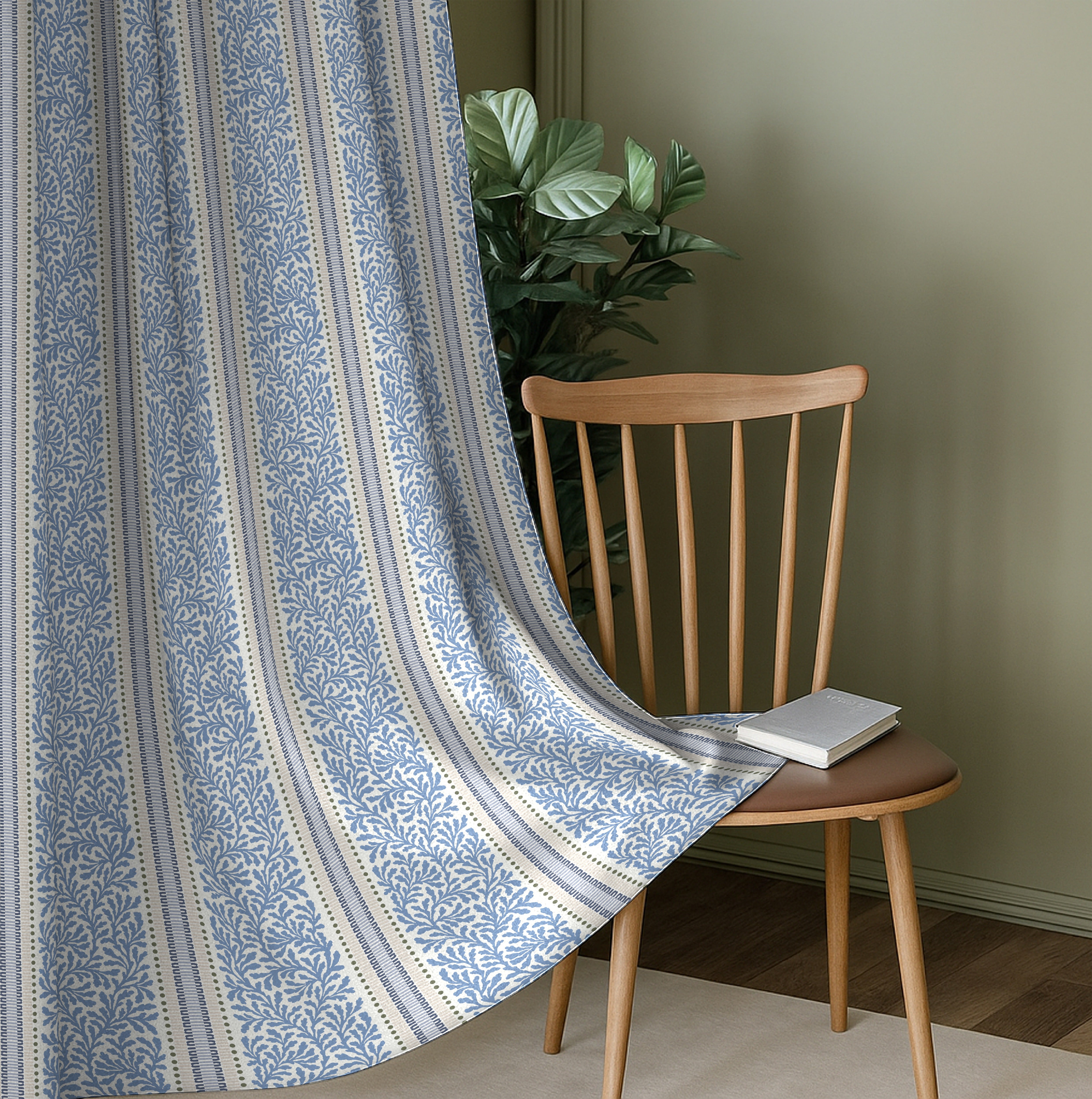 TORONTO BLUE PRINTED BLACKOUT CURTAIN