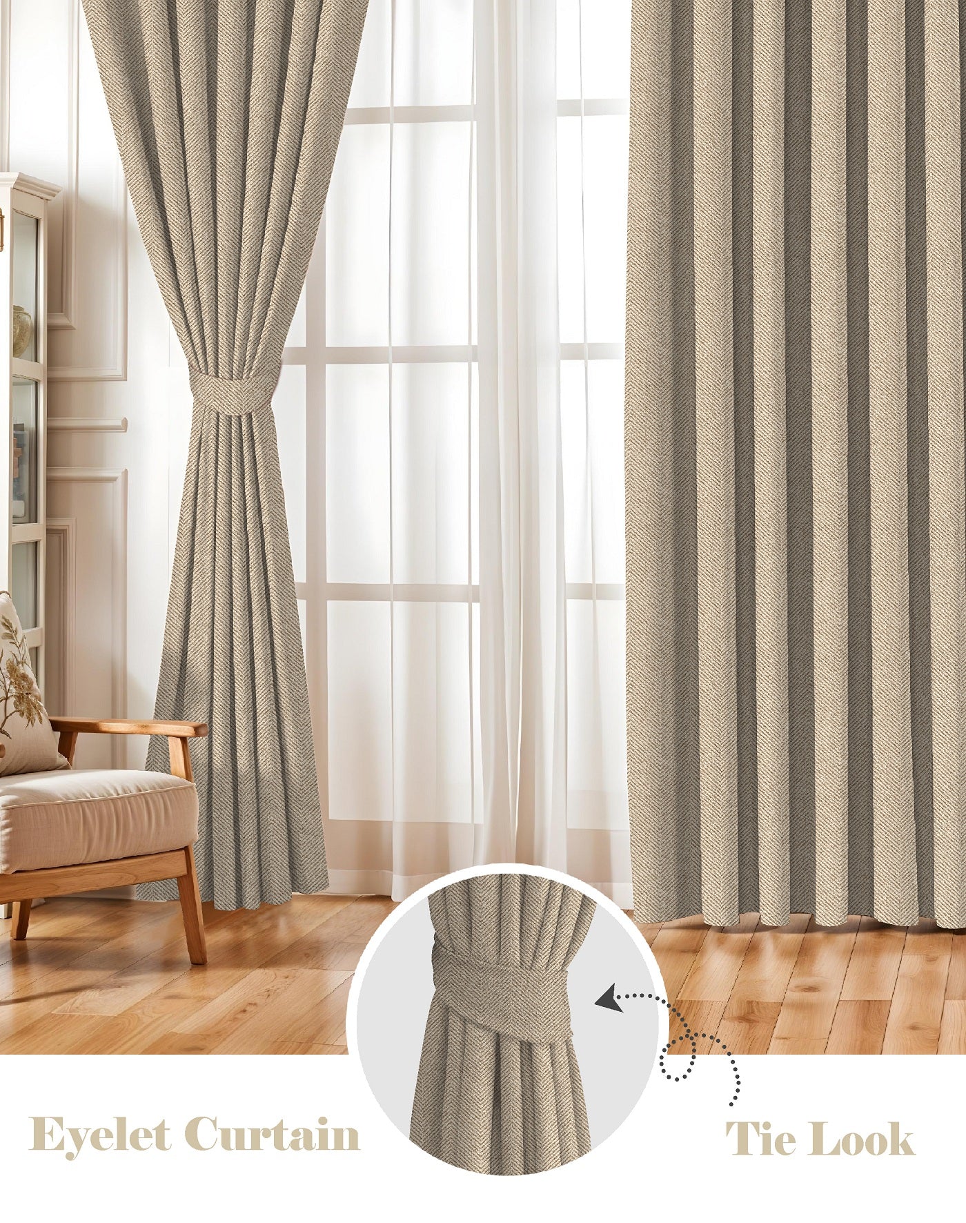 TWILLBONE L BROWN PRINTED BLACKOUT CURTAINS
