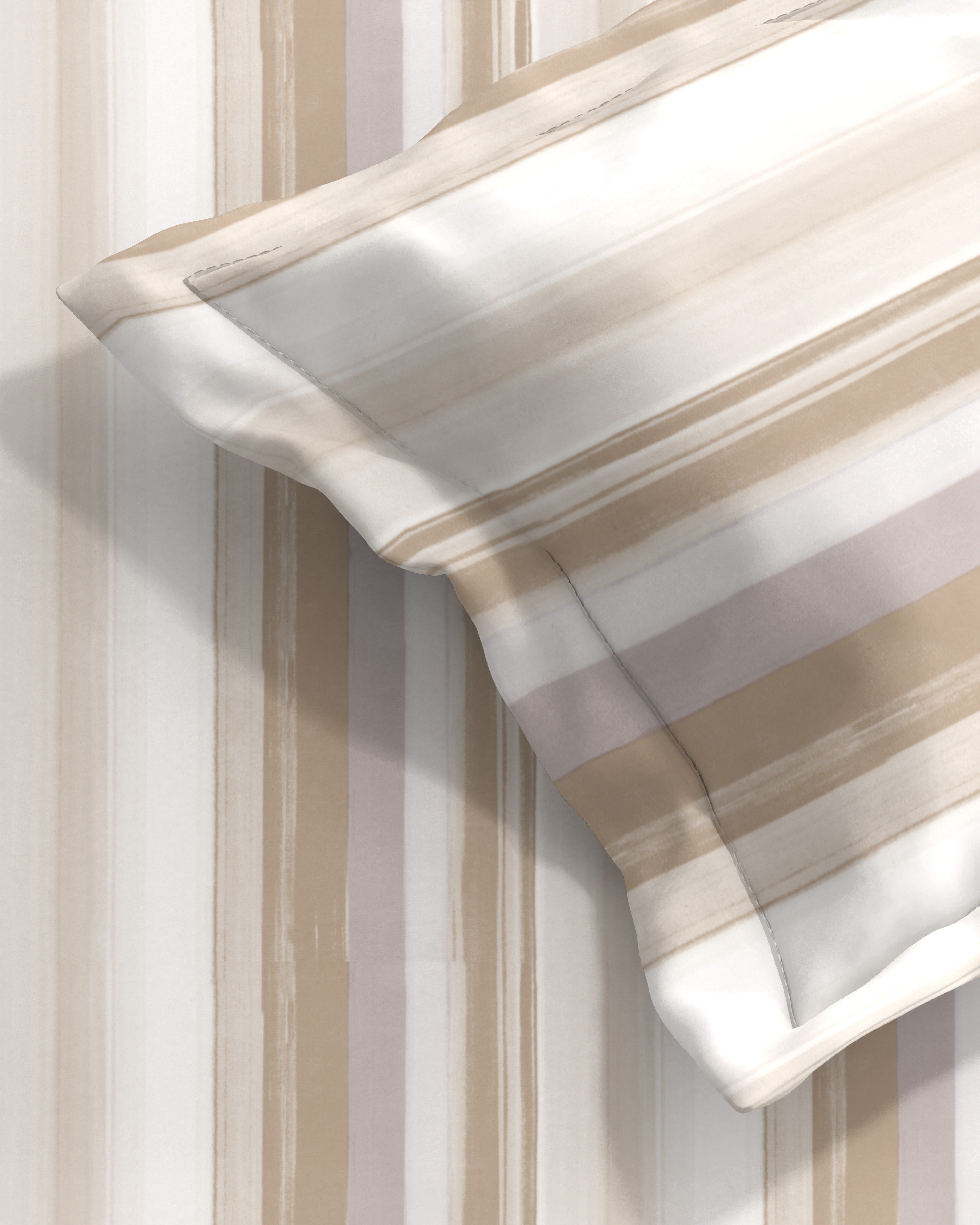 ALVIN STRIPES COFFEE BEDSHEET WITH PILLOWCOVER