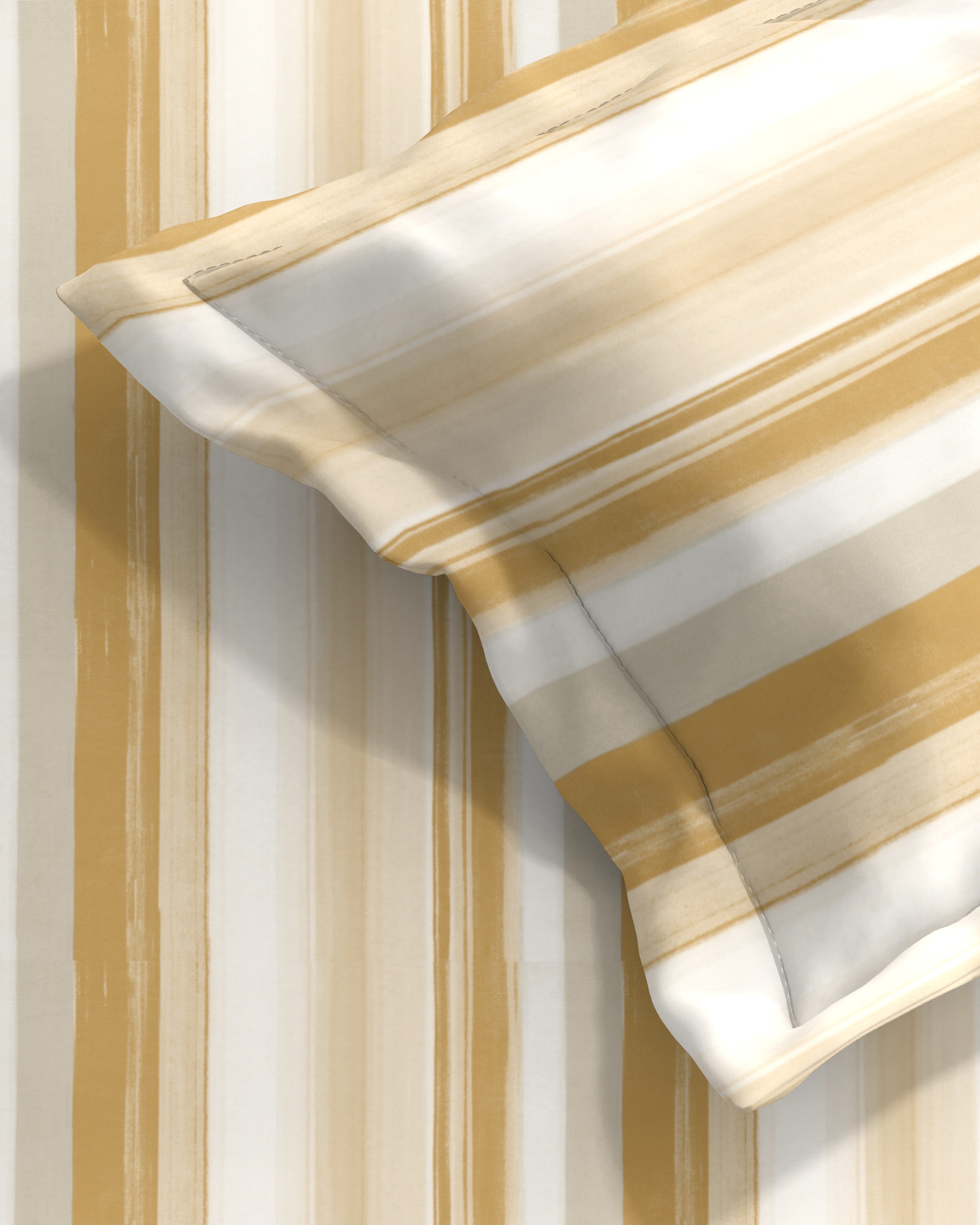 ALVIN STRIPES ORANGE BEDSHEET WITH PILLOWCOVER