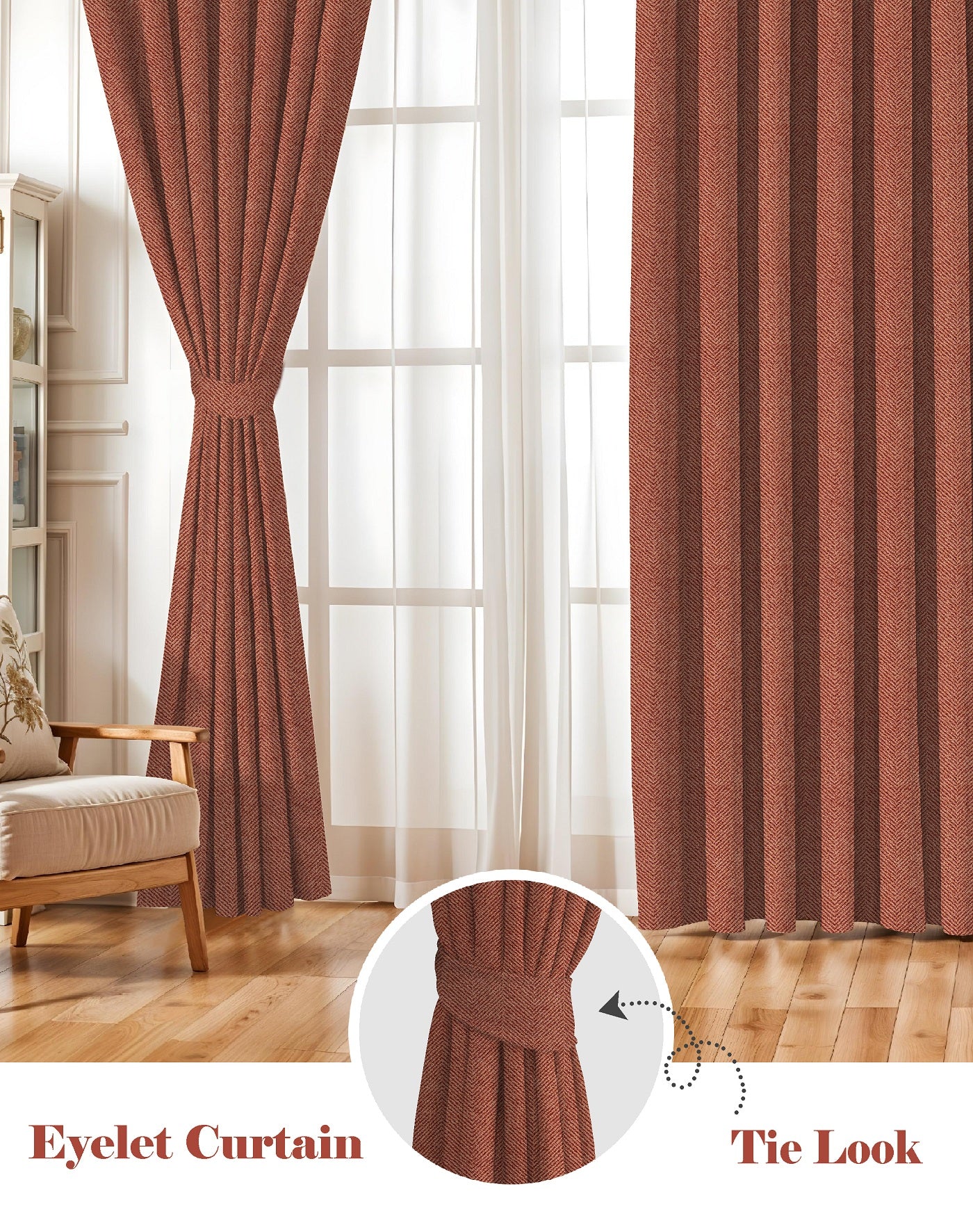 TWILLBONE CLAY PRINTED BLACKOUT CURTAINS