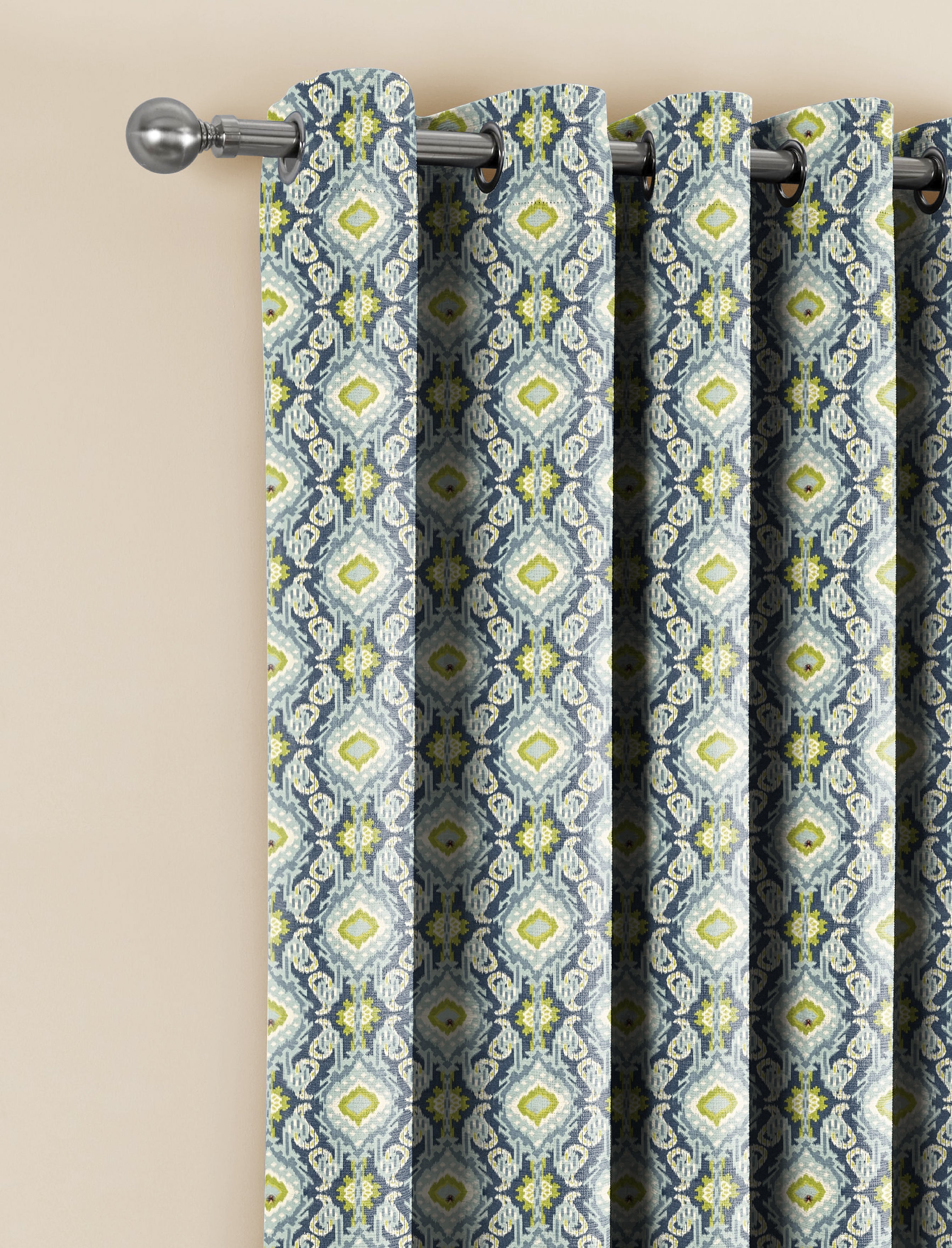 ALDERLY ANTHEM OLIVE GREE ROOM DARKENING PRINTED CURTAIN