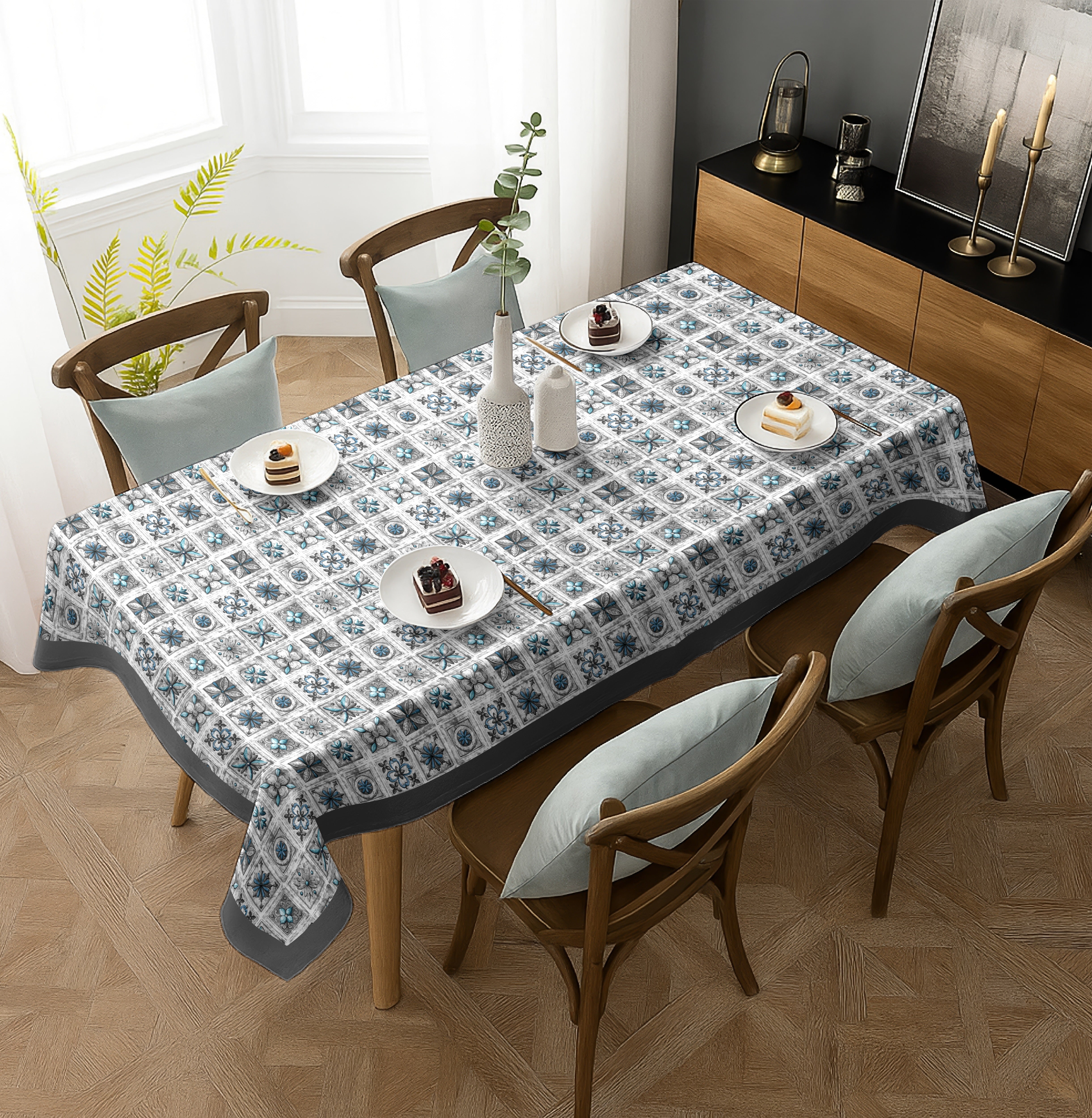NOVANNA GREY TABLE CLOTH