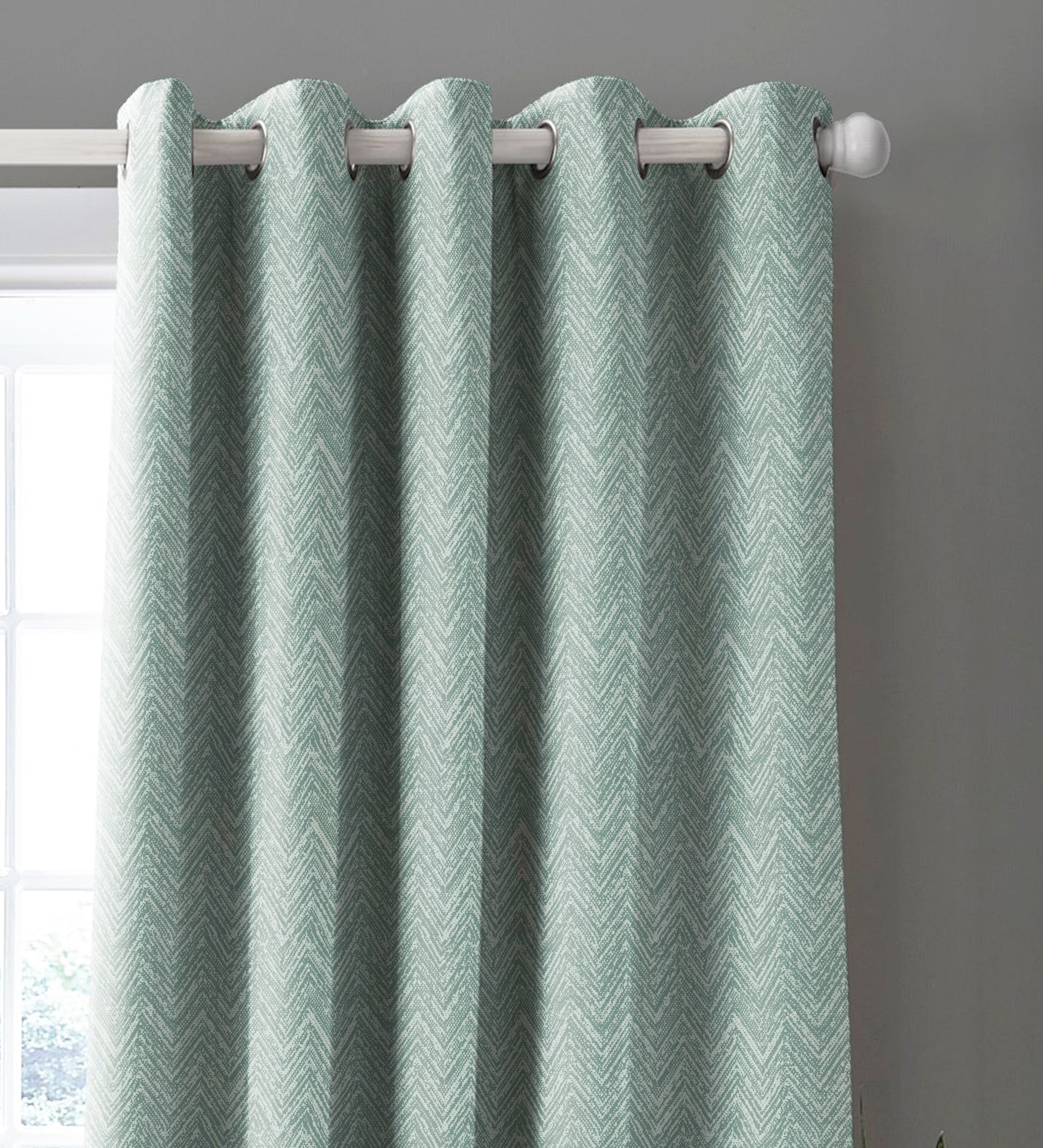 SONORA SEAGREEN PRINTED BLACKOUT CURTAIN