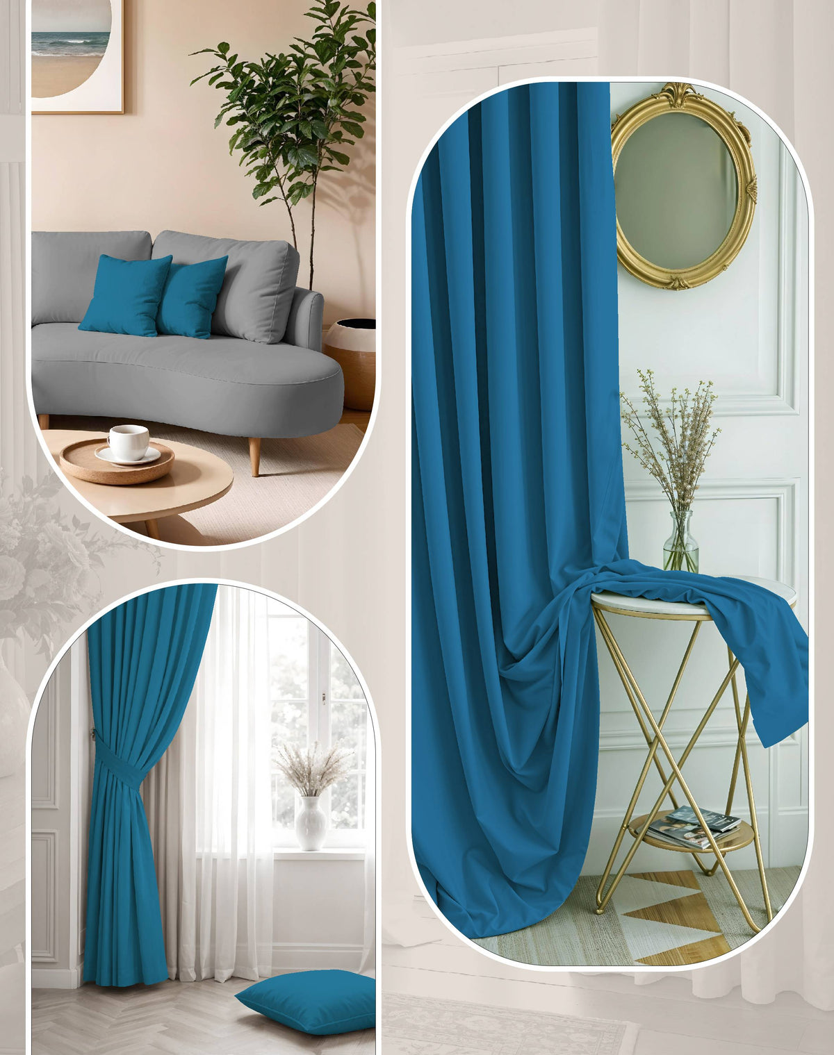 SUNBLOCK PLUS BLUE PRINTED CURTAIN