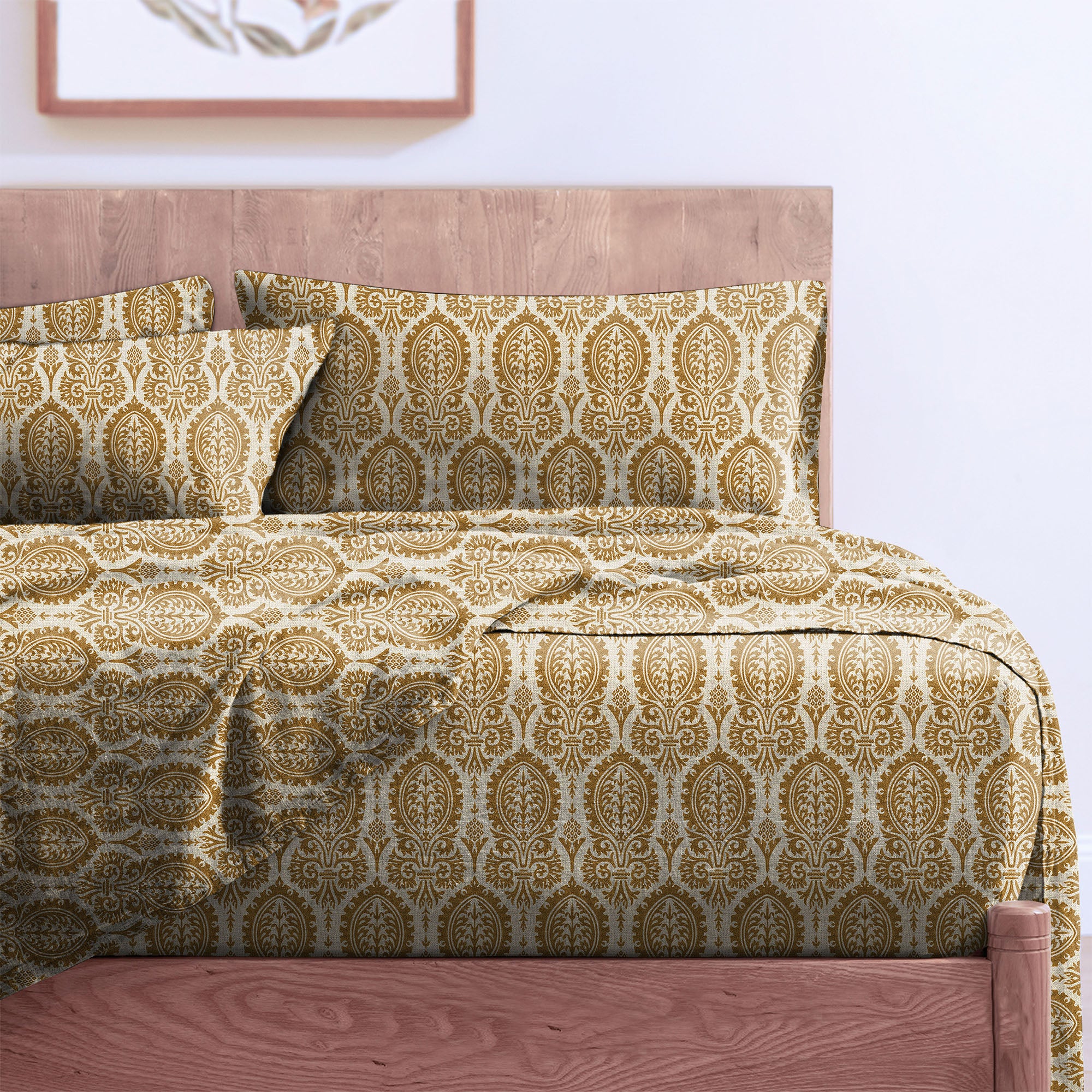 Bedcover Bistre Brown for Double Bedsheet with 2 Pillow Covers King Size (104" X 90")