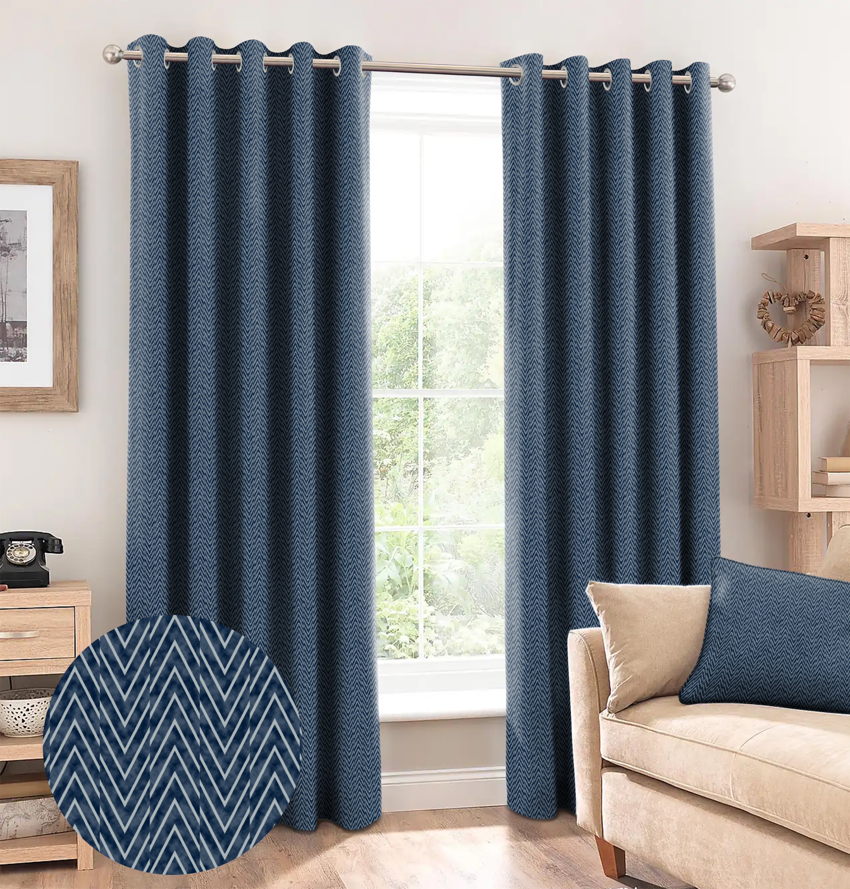 KASBAH BLUE BLACKOUT CURTAIN