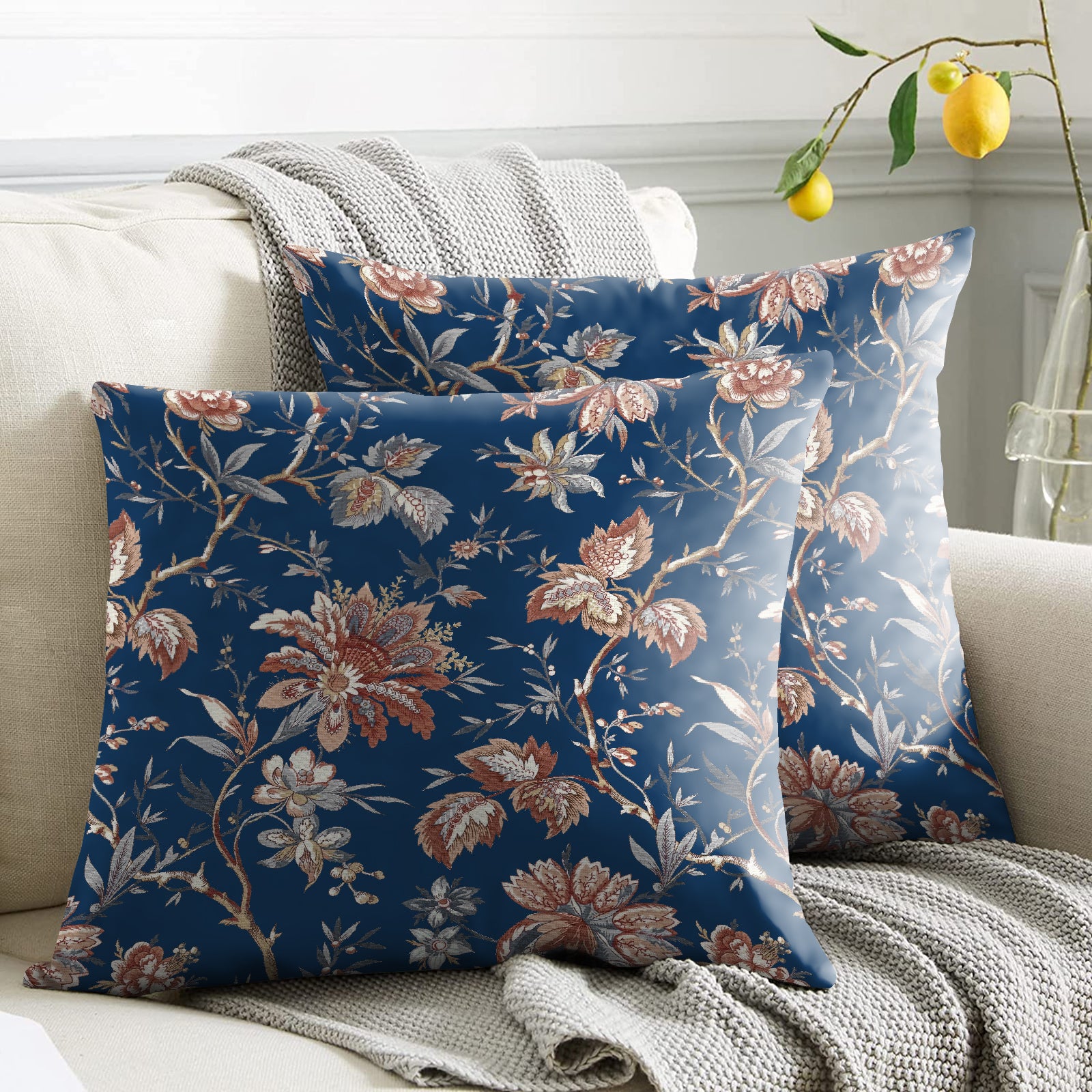 ANDAMAN BLUE DIGITAL PRINTED CUSHION COVER (Pack of 2)