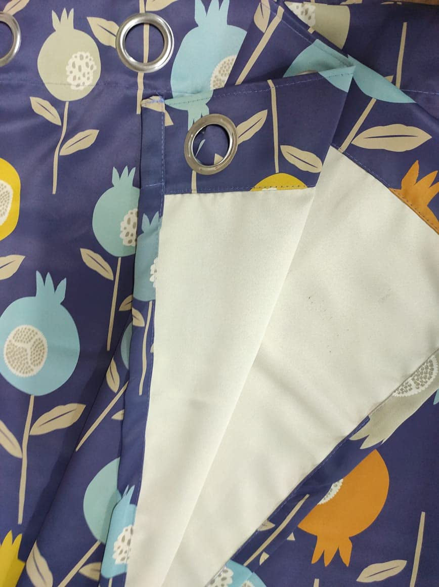 MARS BLUE PRINTED BLACKOUT CURTAIN