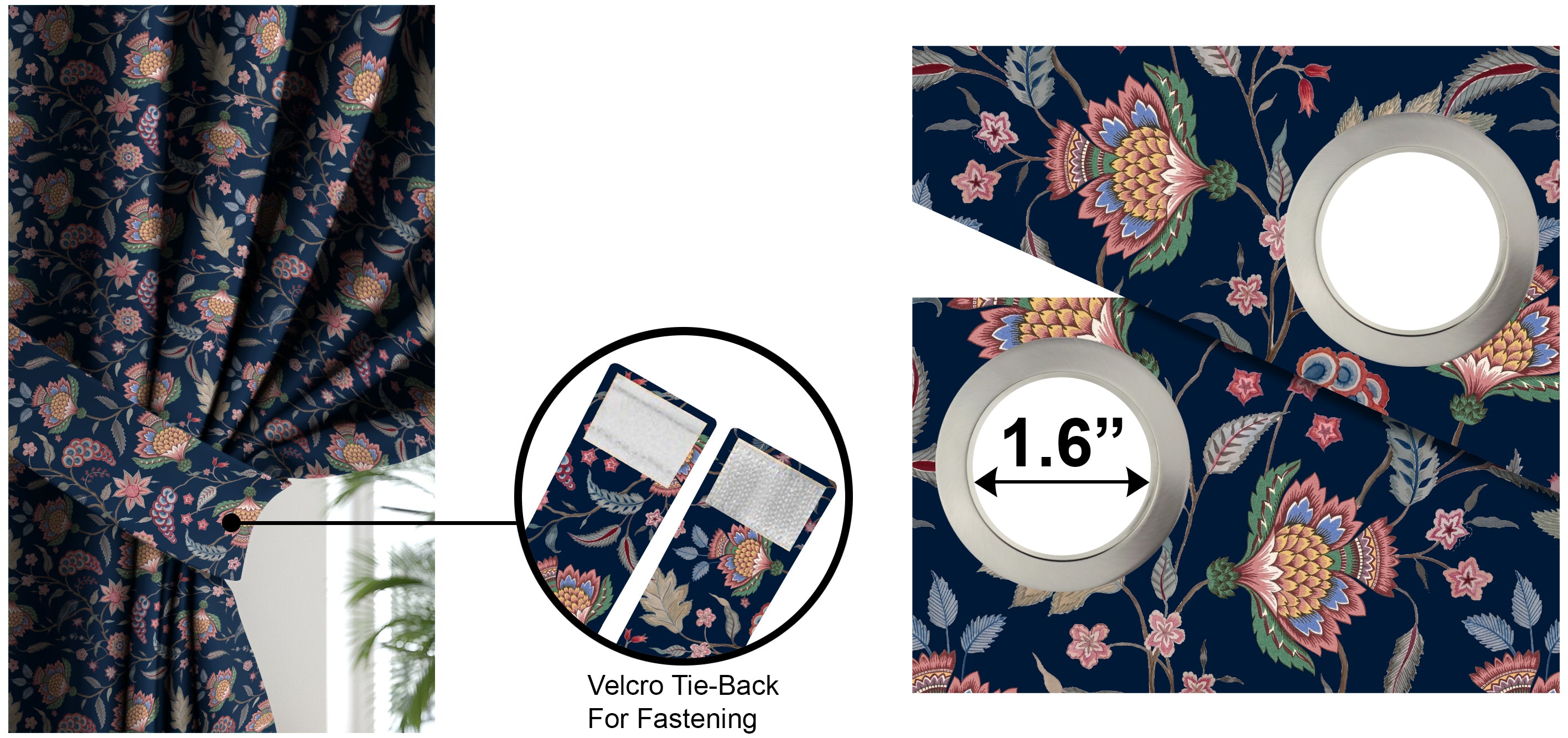 KASBAH BLUE BLACKOUT CURTAINS