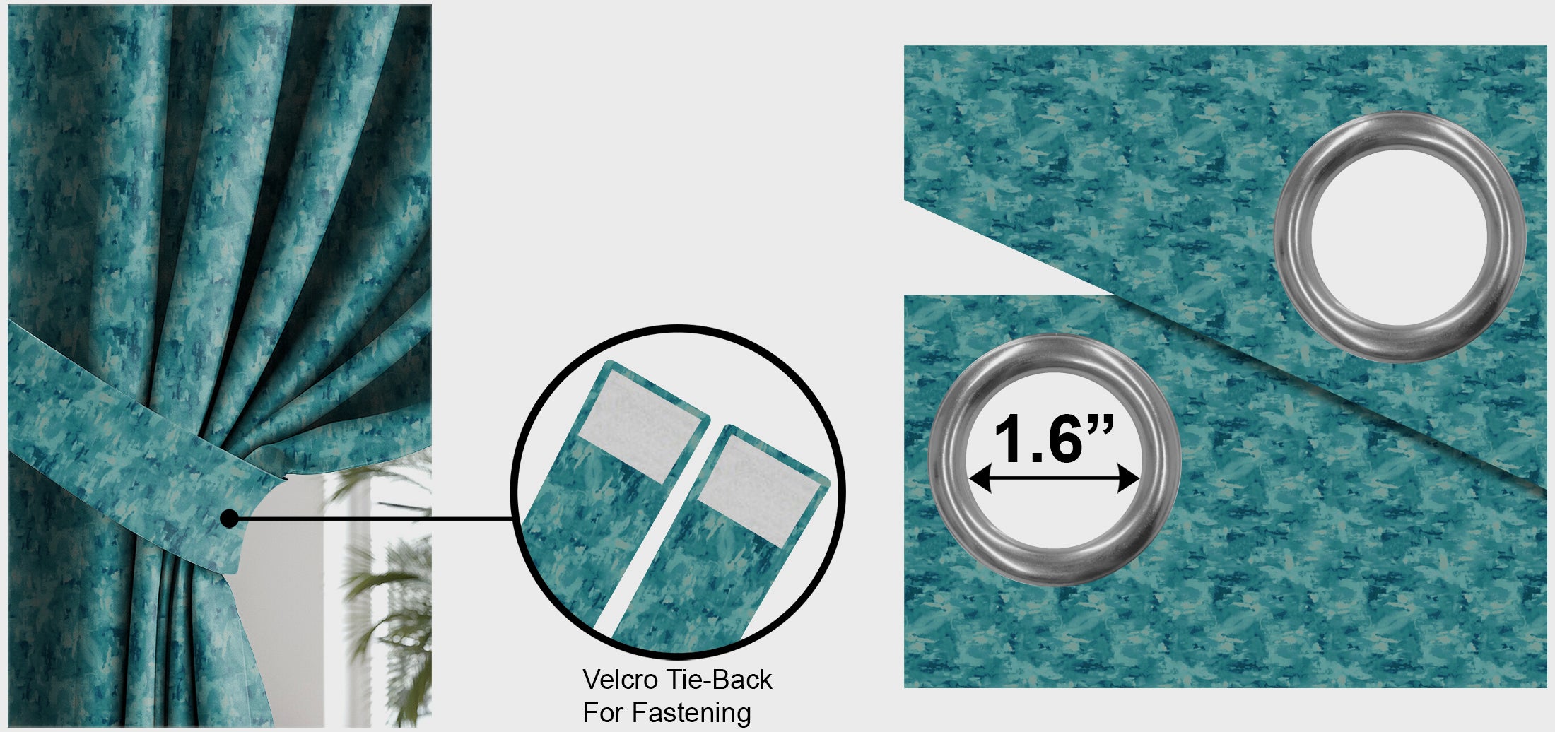 EDEN BLUE BLACKOUT CURTAINS