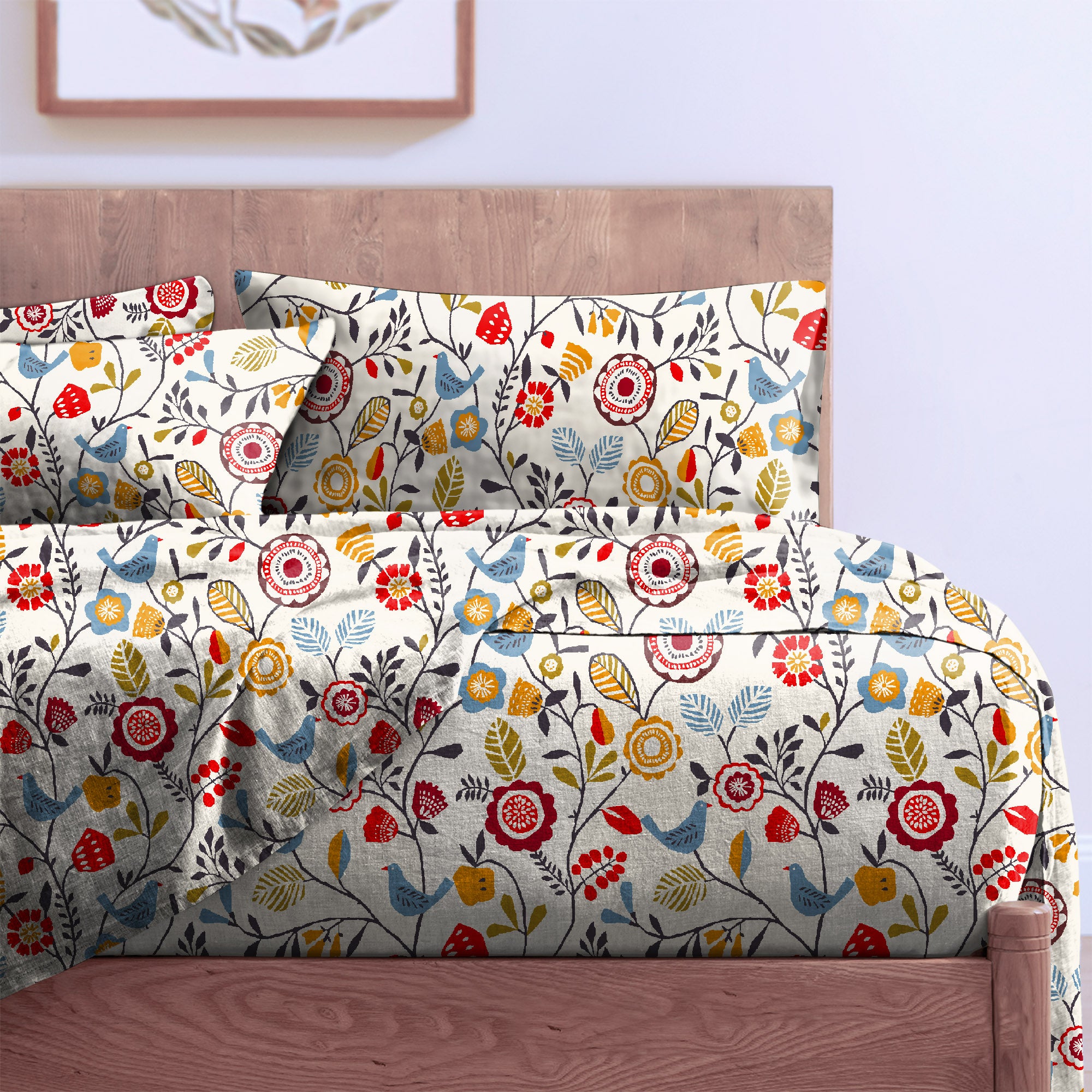 DAWN BLUE BEDSHEET FOR DOUBLE BED WITH 2 PILLOWCOVERS KING SIZE (104" X 90")