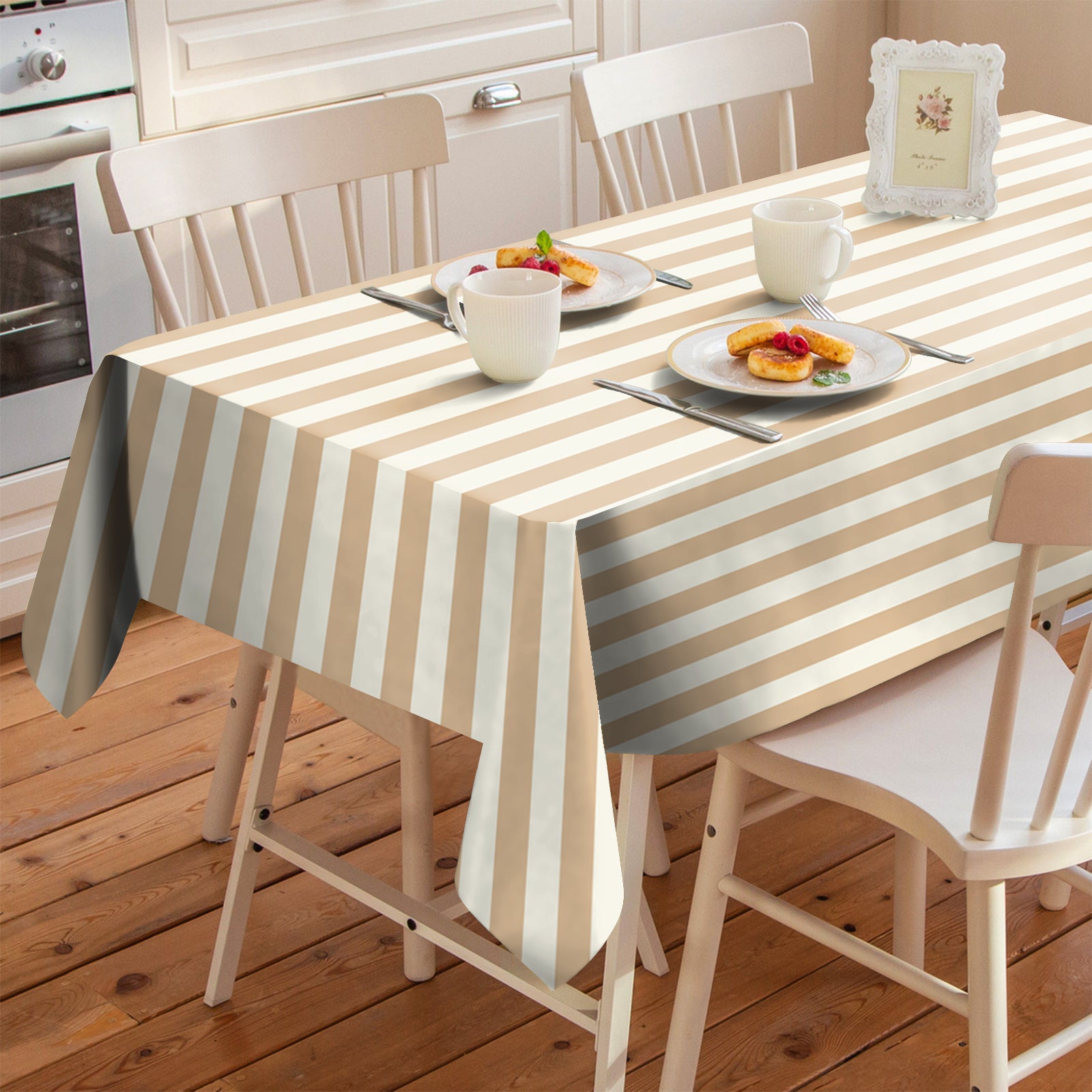 SPRING GALLERY BIG STRIPE Brandy 6 Seater Table Cloth