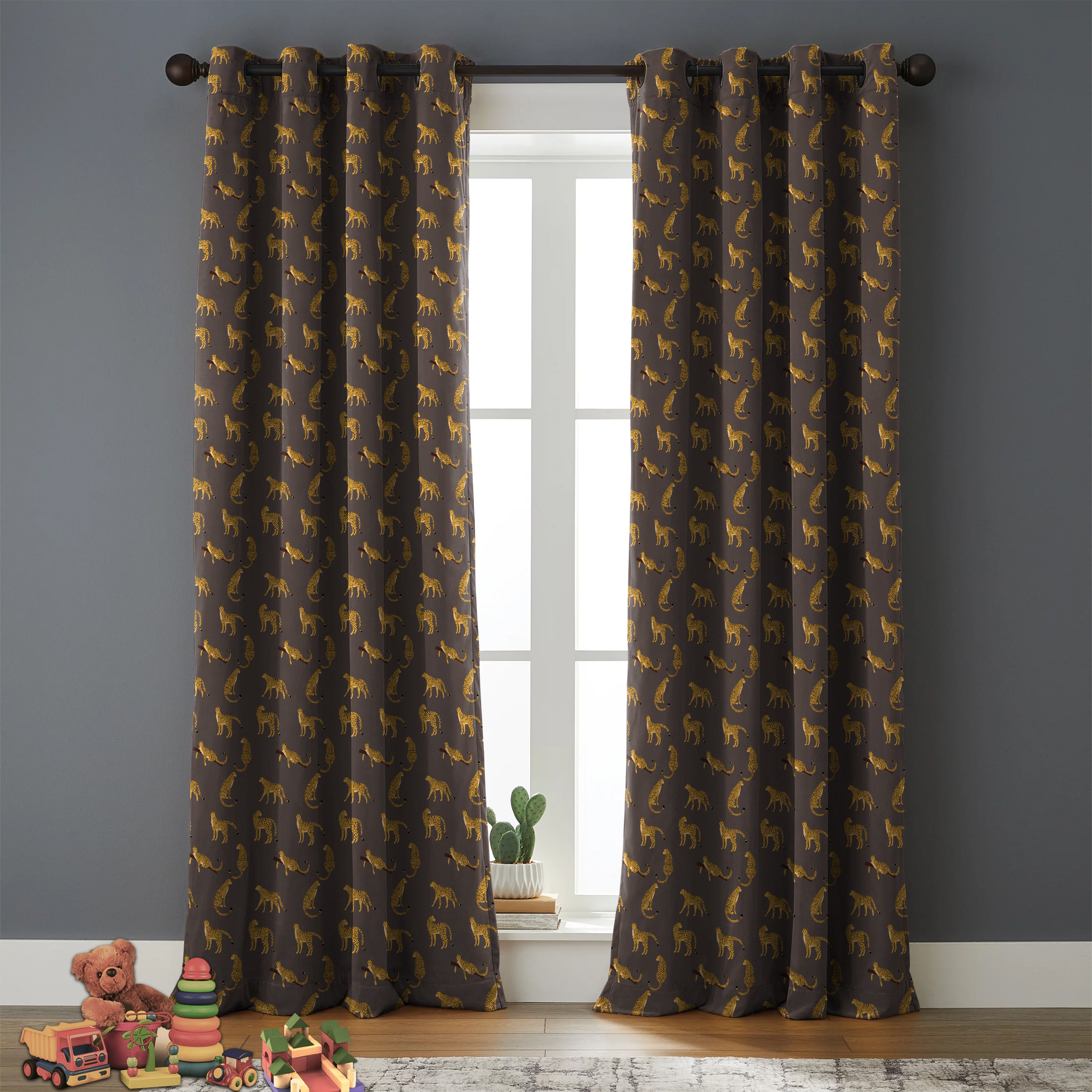 Leopard Brown Blackout Curtains