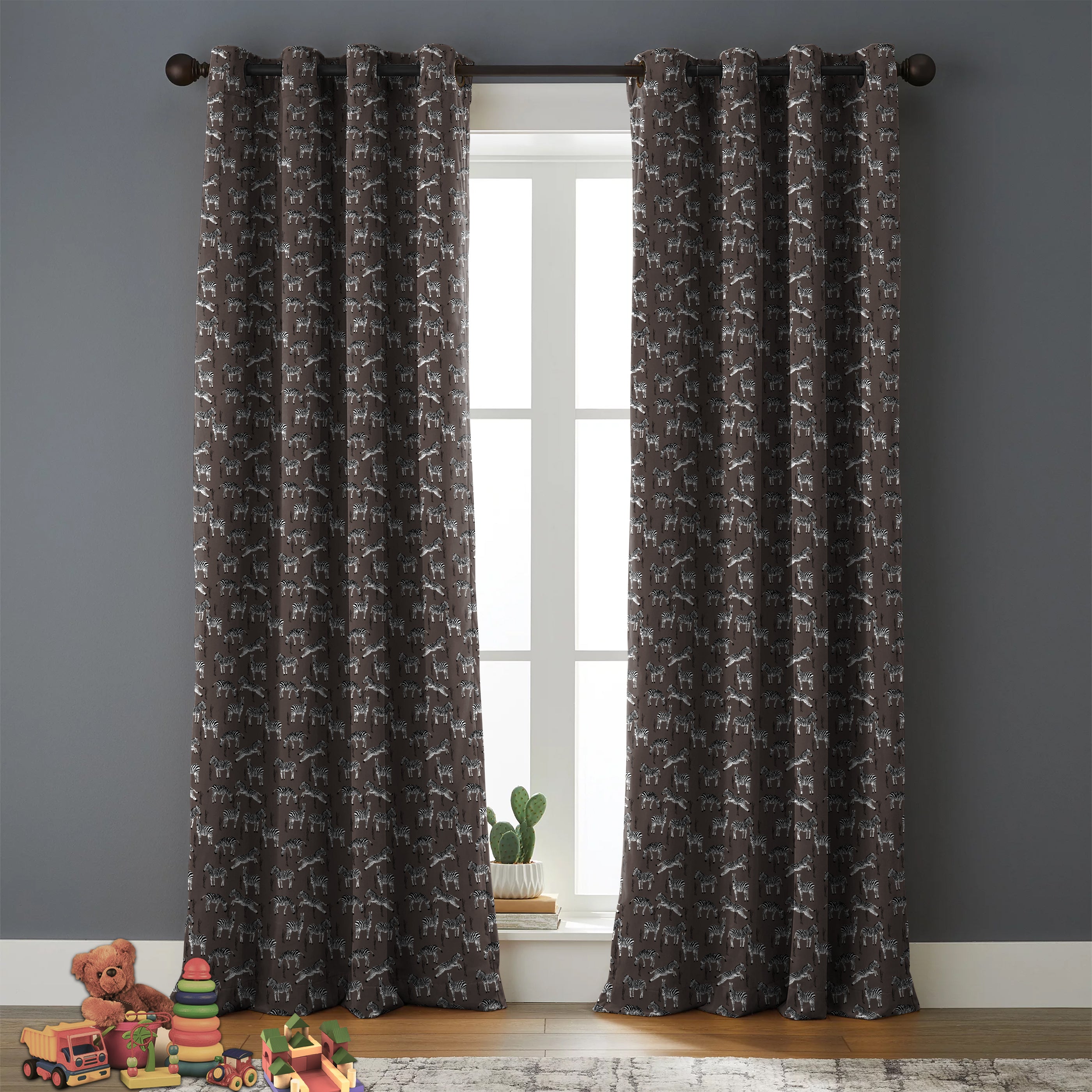 Zebra Brown Blackout Curtains
