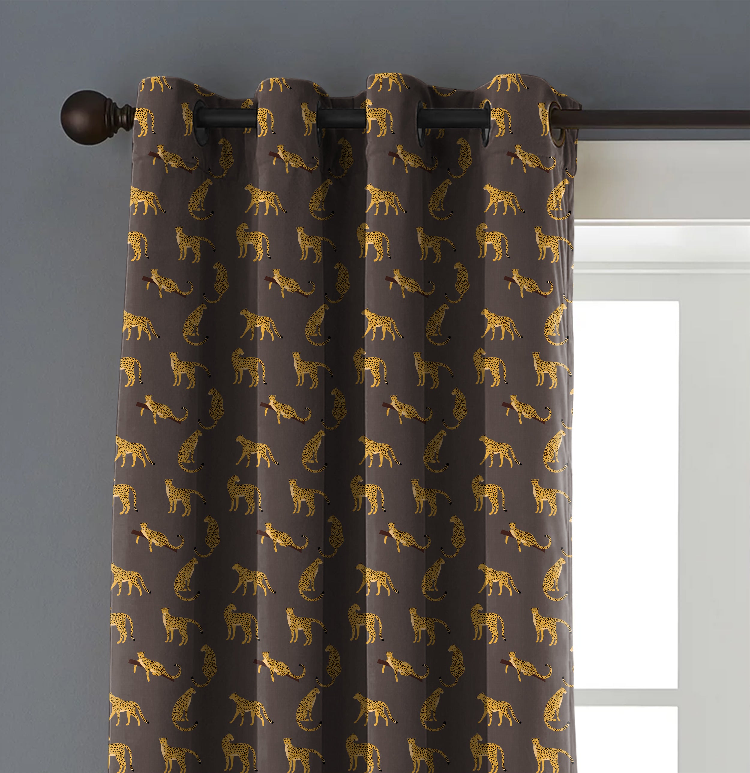 Leopard Brown Blackout Curtains