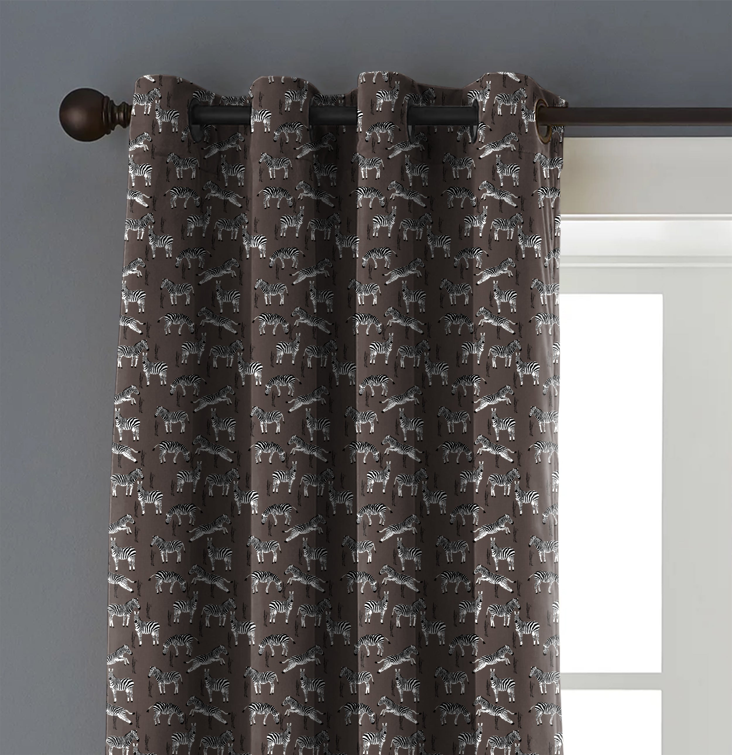 Zebra Brown Blackout Curtains