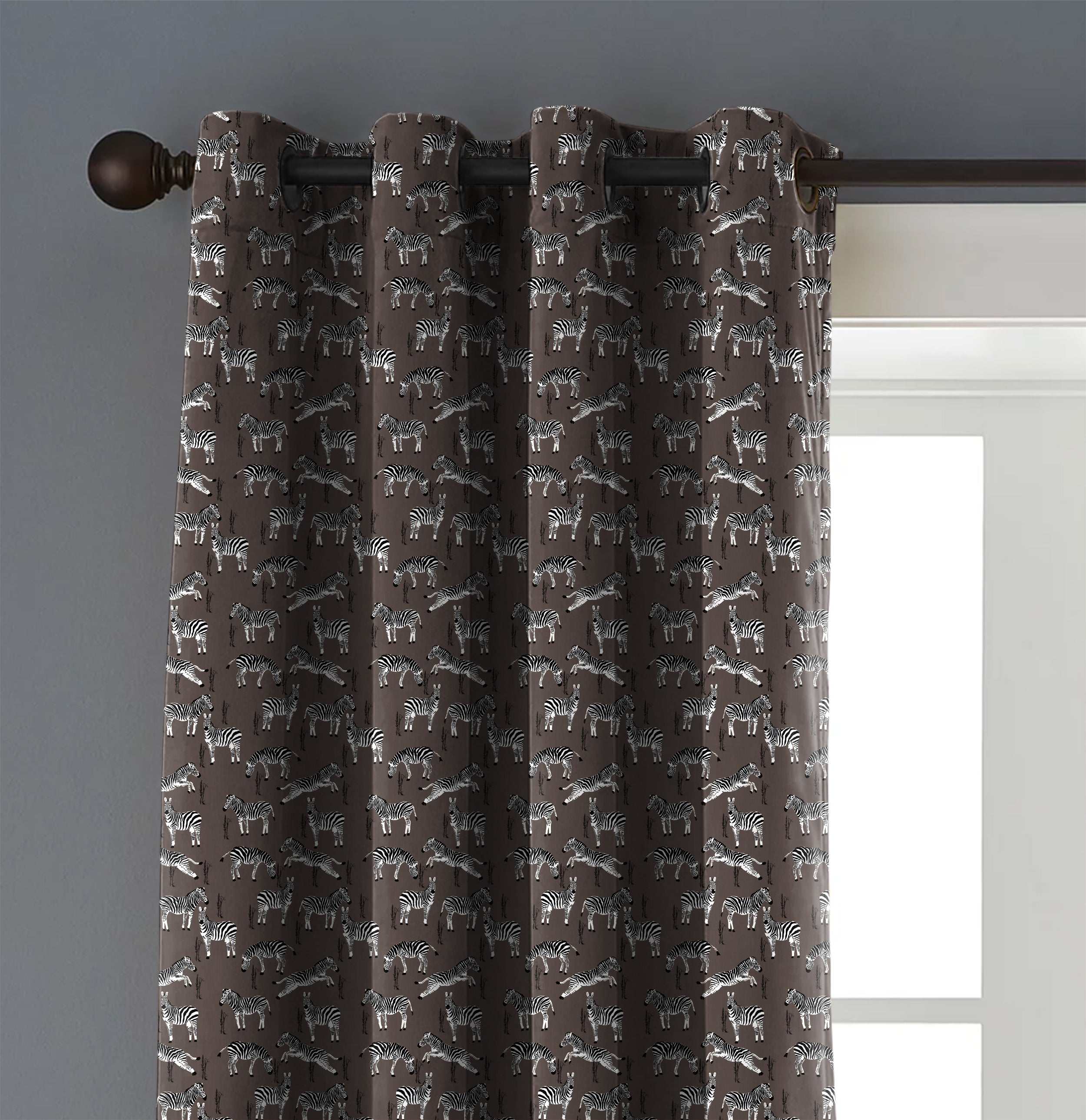 Zebra Brown Blackout Curtain