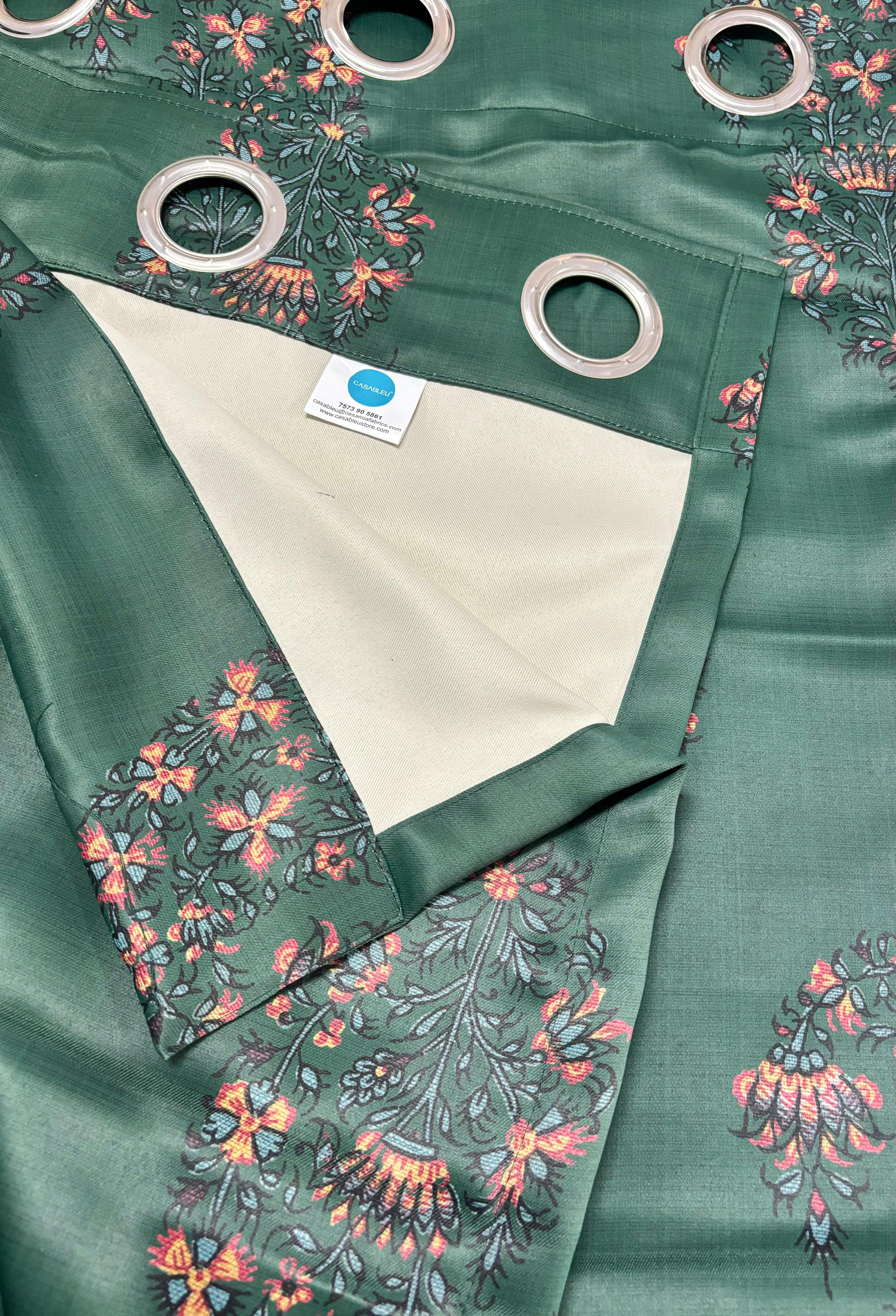 CALYX TEAL PRINTED BLACKOUT CURTAIN