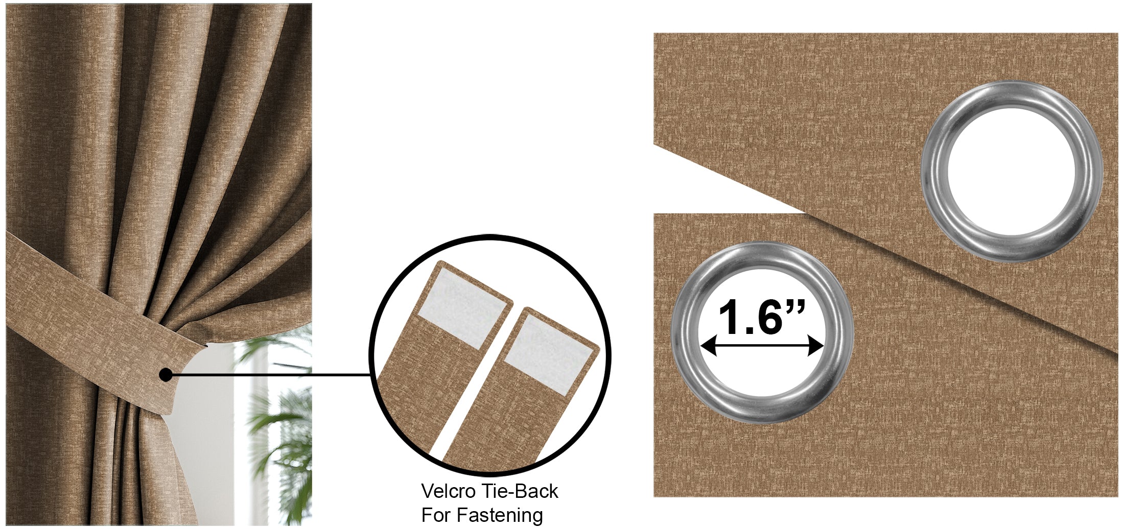 SUNBLOCK TEXTURE LASA COFFEE BLACKOUT CURTAIN