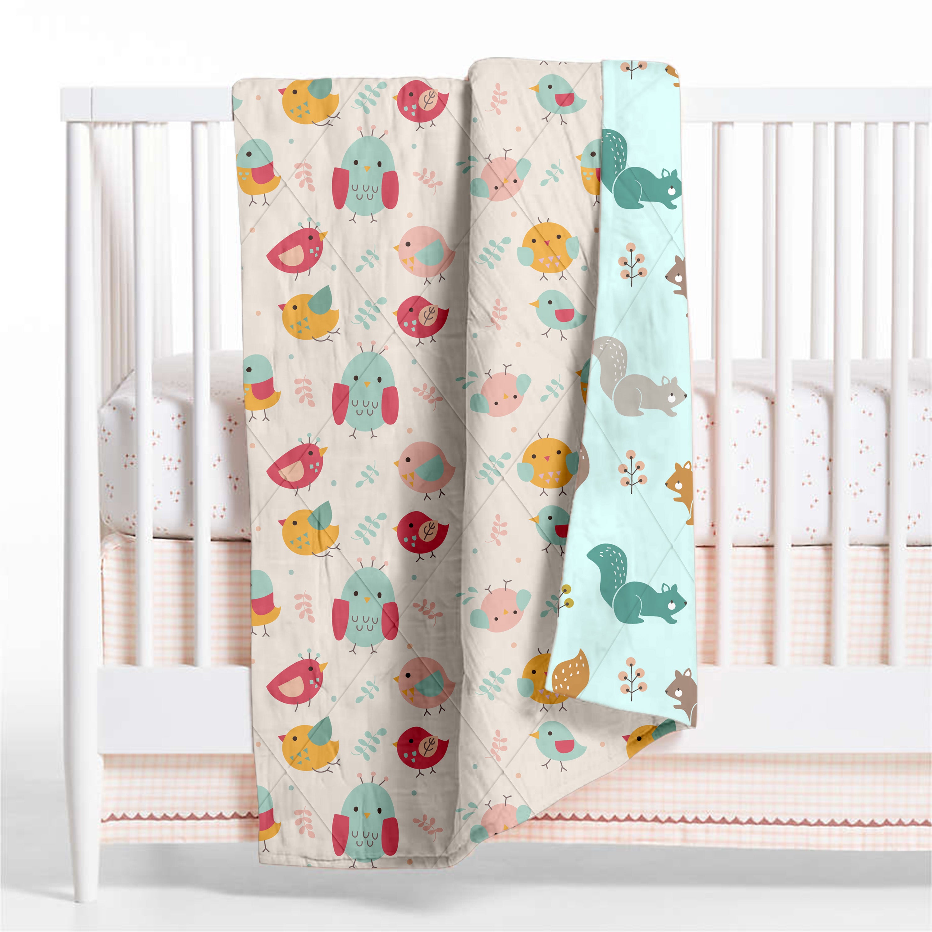 Birdo Baby Super Soft Microfiber Reversible All Season Use Blanket (42" X 30")(0-2 Years)(Cream)