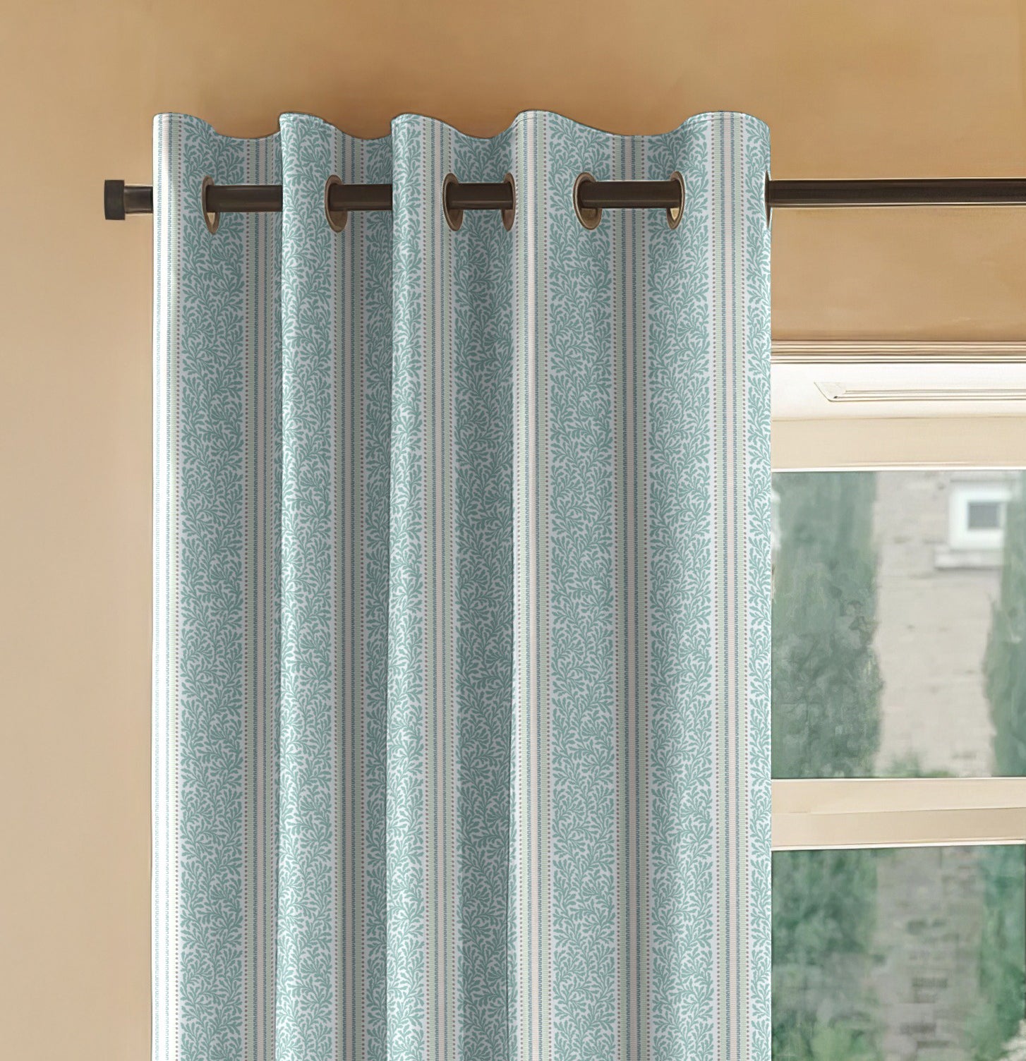 TORONTO TEAL PRINTED BLACKOUT CURTAIN