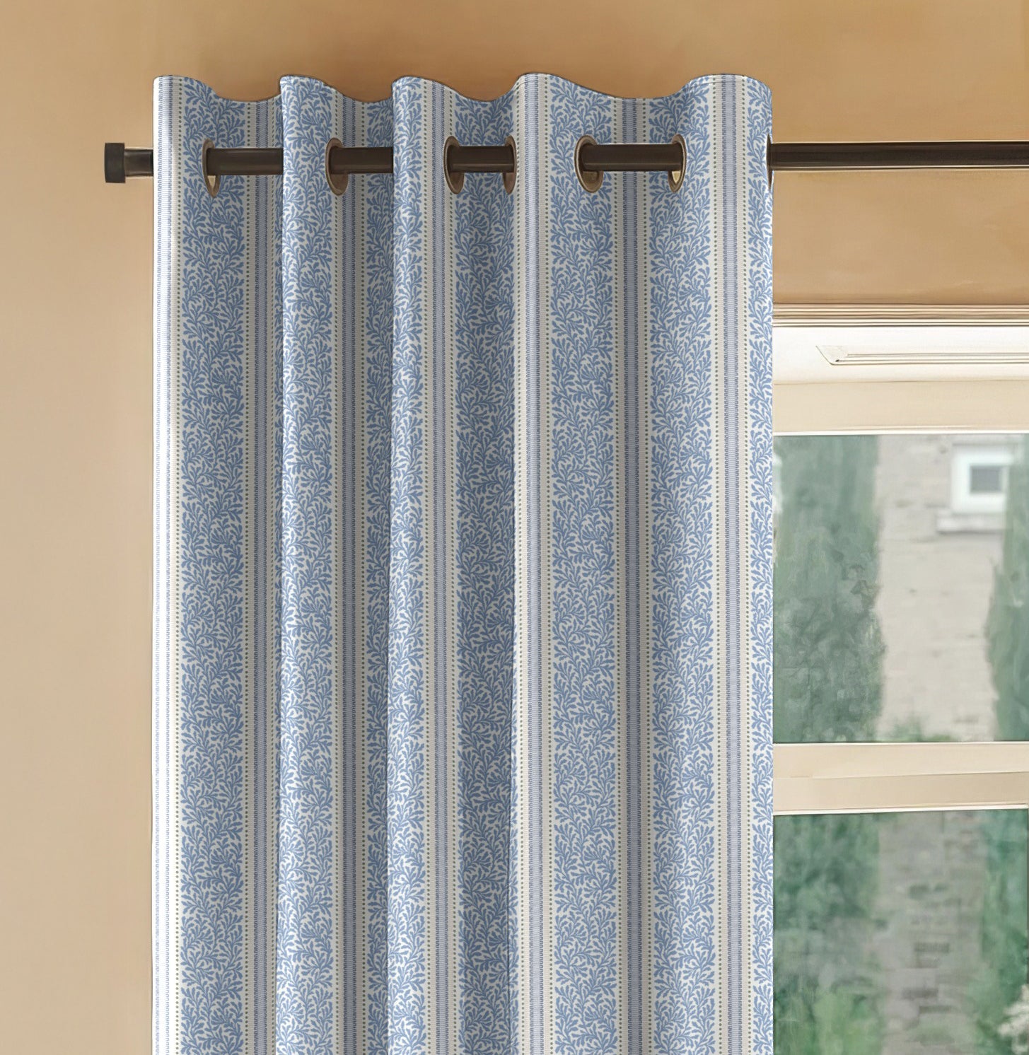 TORONTO BLUE PRINTED BLACKOUT CURTAIN
