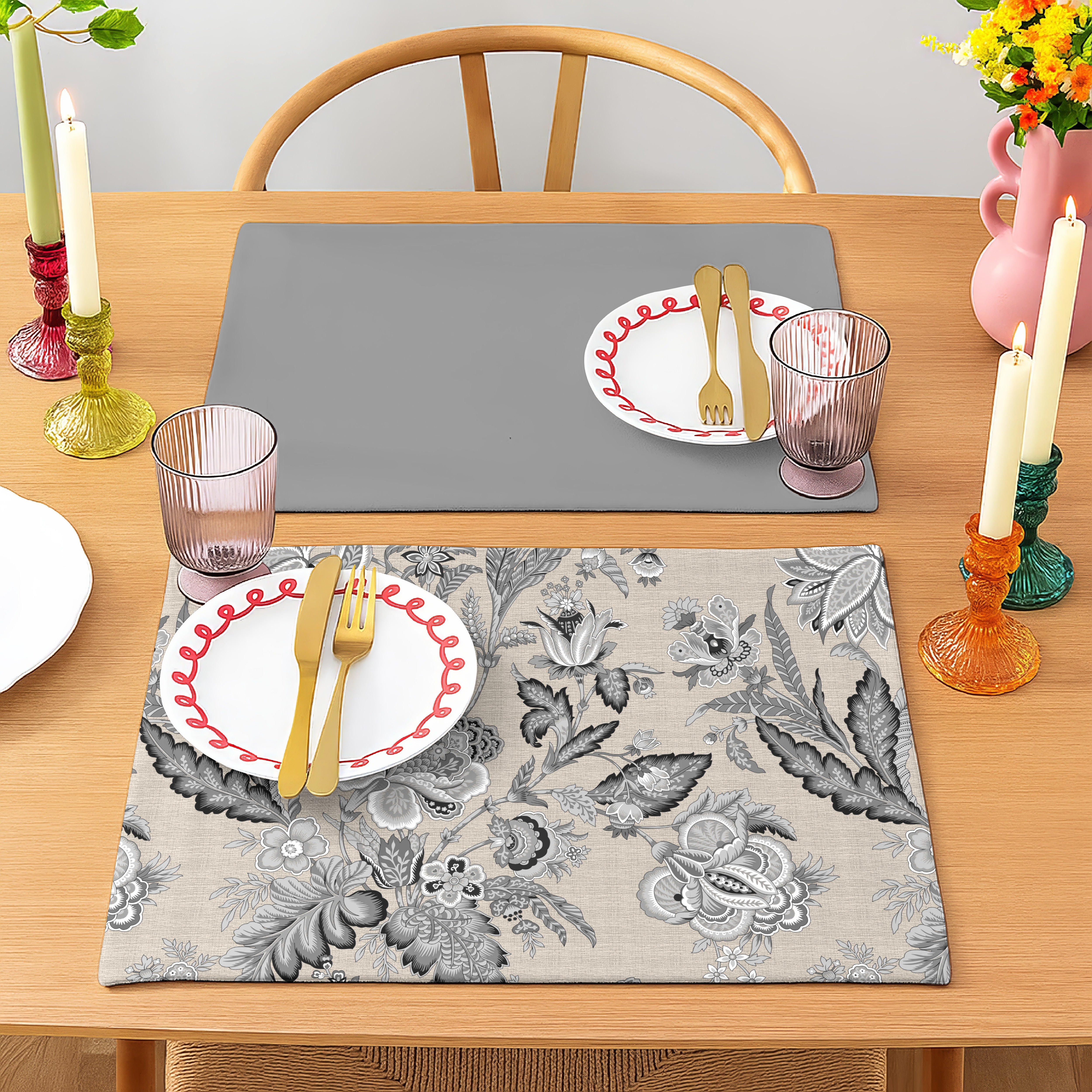 CALVIA GREY REVERSIBLE PLACEMATS