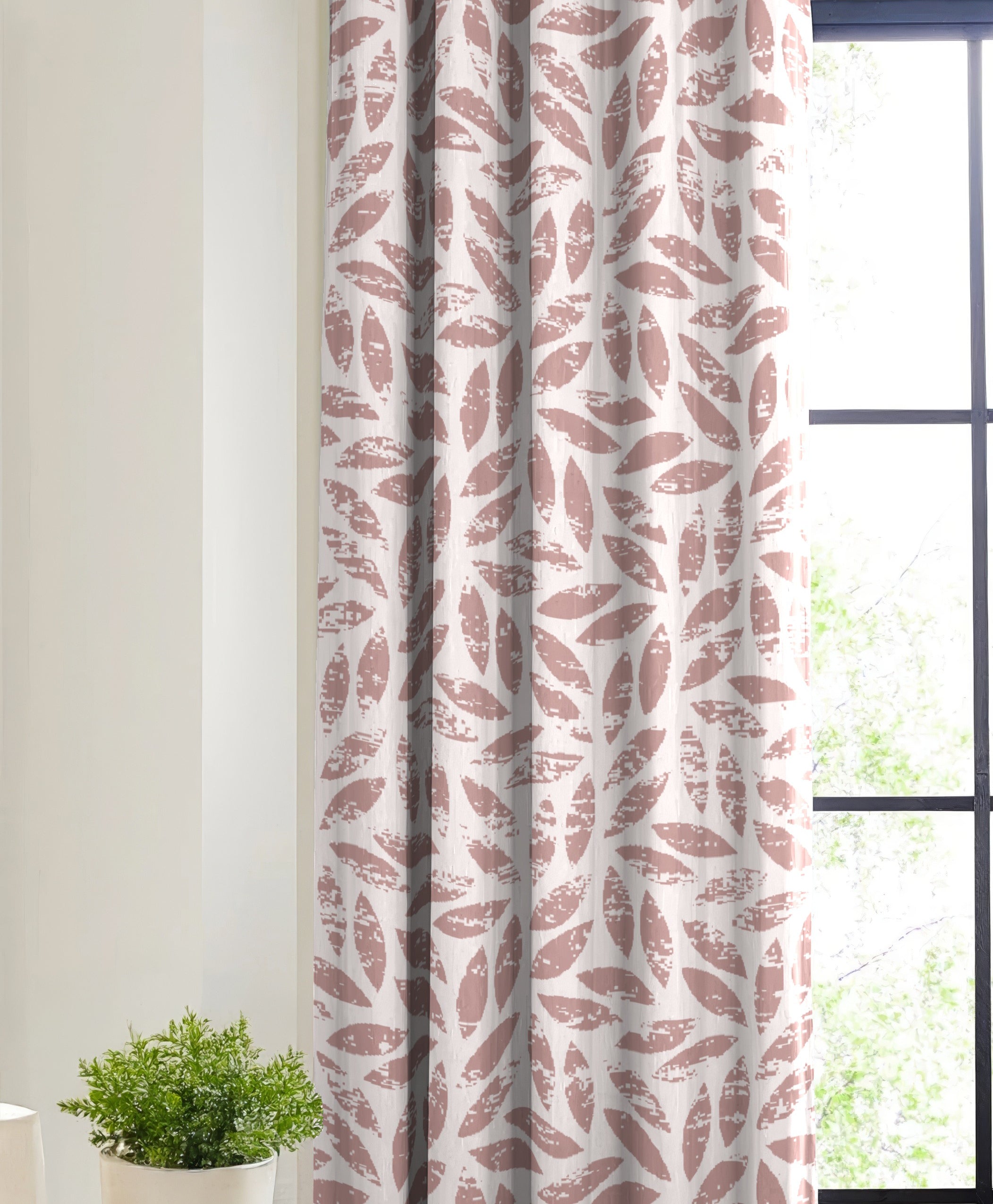 LAMPASSO PINK PRINTED BLACKOUT CURTAIN