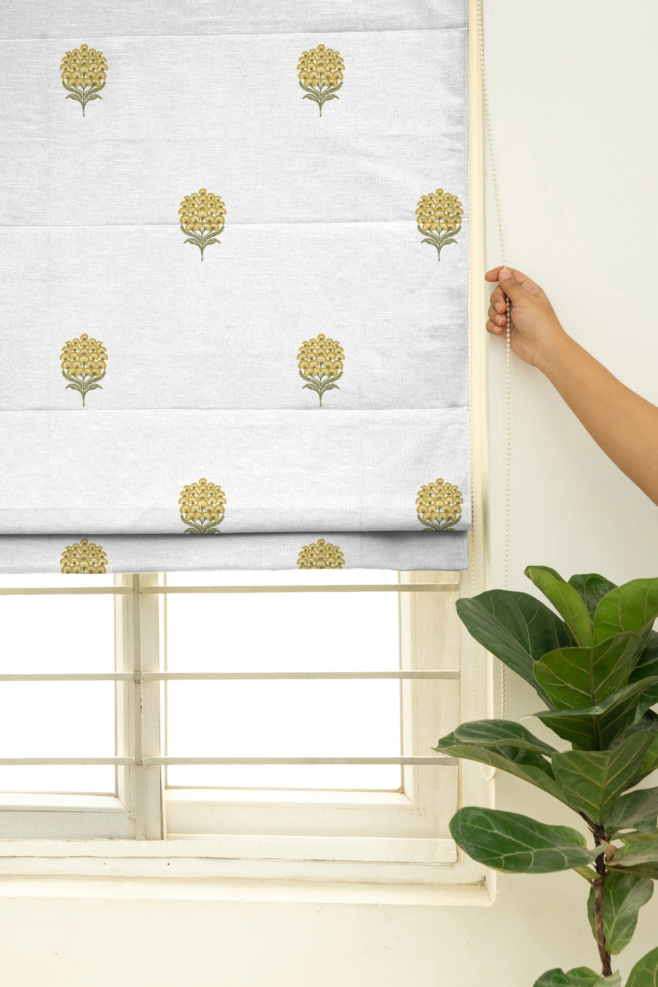 POKHARA MUSTARD READY MADE ROMAN BLIND