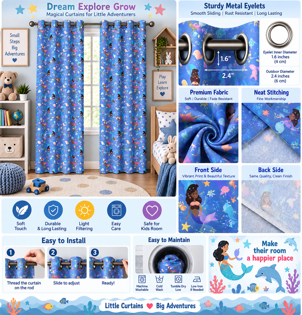 Marine Adventure Printed Curtain
