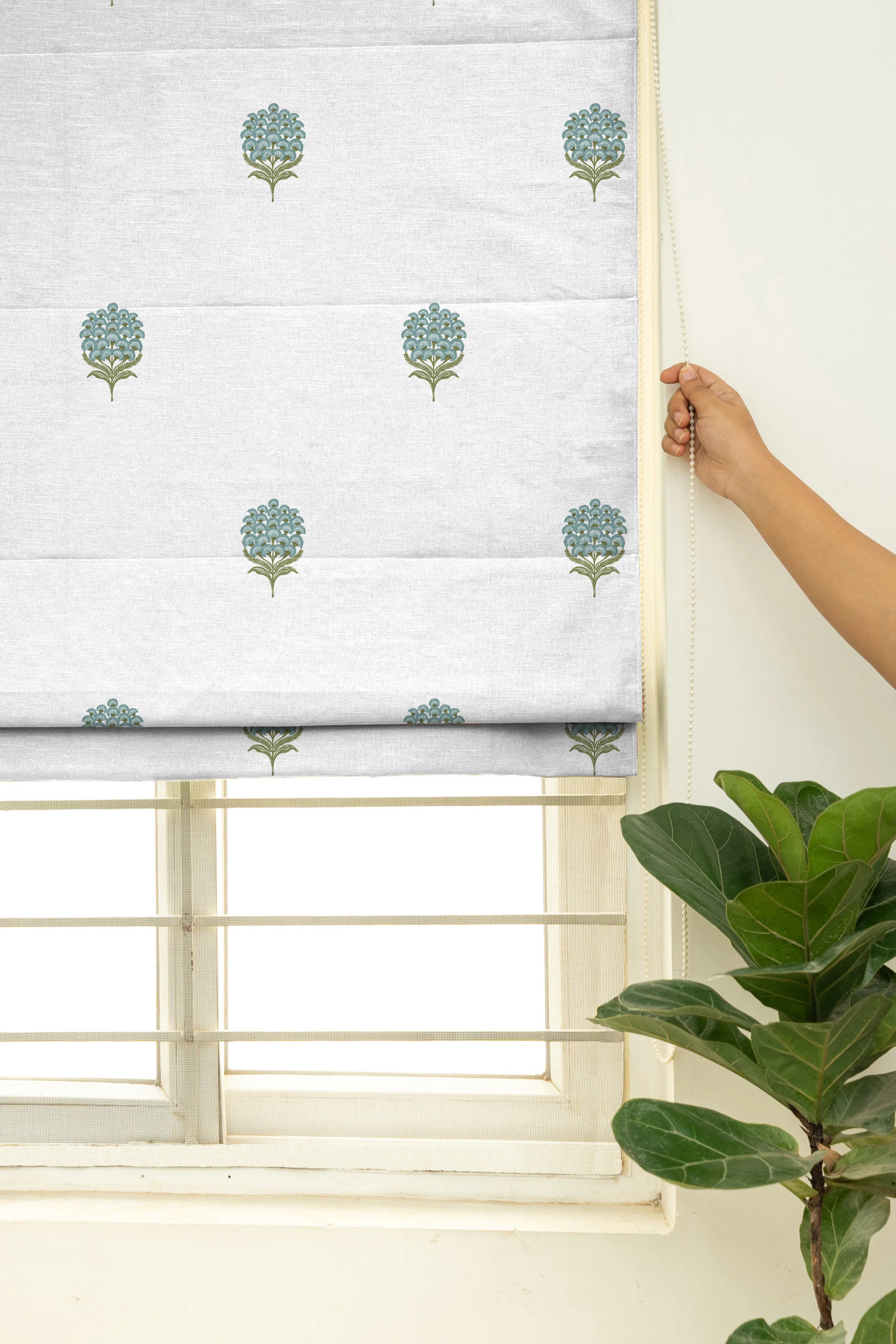 POKHARA SEA GREEN READY MADE ROMAN BLIND