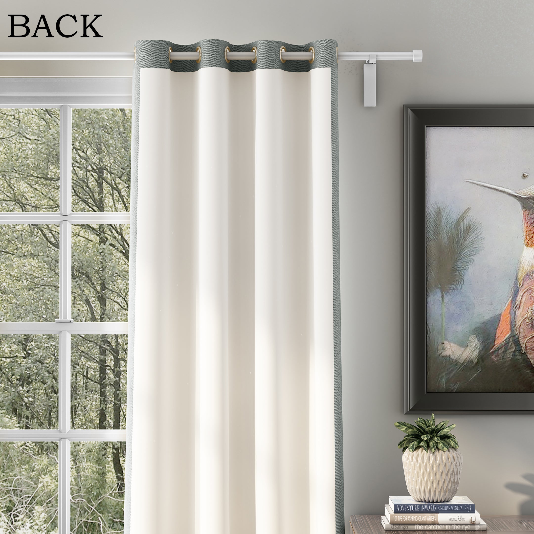 HERRINGBONE TEX GREY BLACKOUT CURTAINS