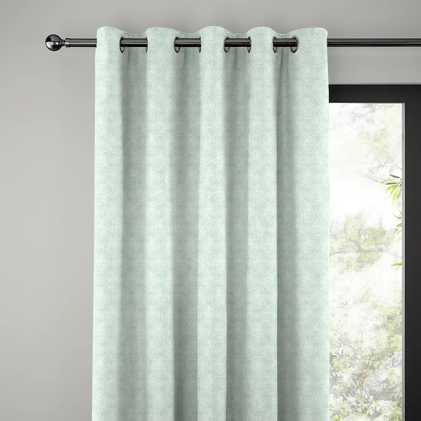 FUSION LIGHT MINT CURTAIN PRINTED FOR LIVING & BEDROOMS