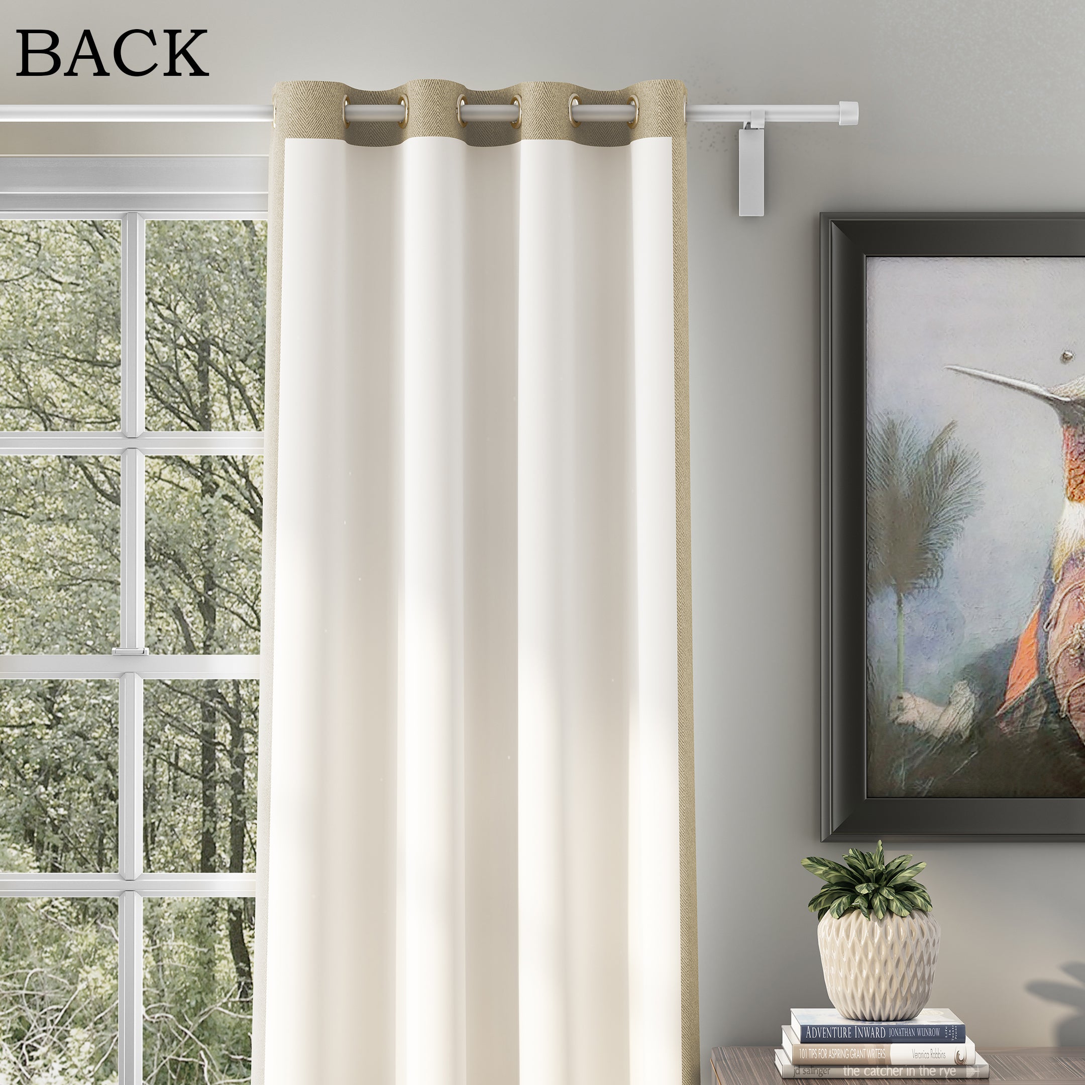 HERRINGBONE L BROWN BLACKOUT CURTAIN