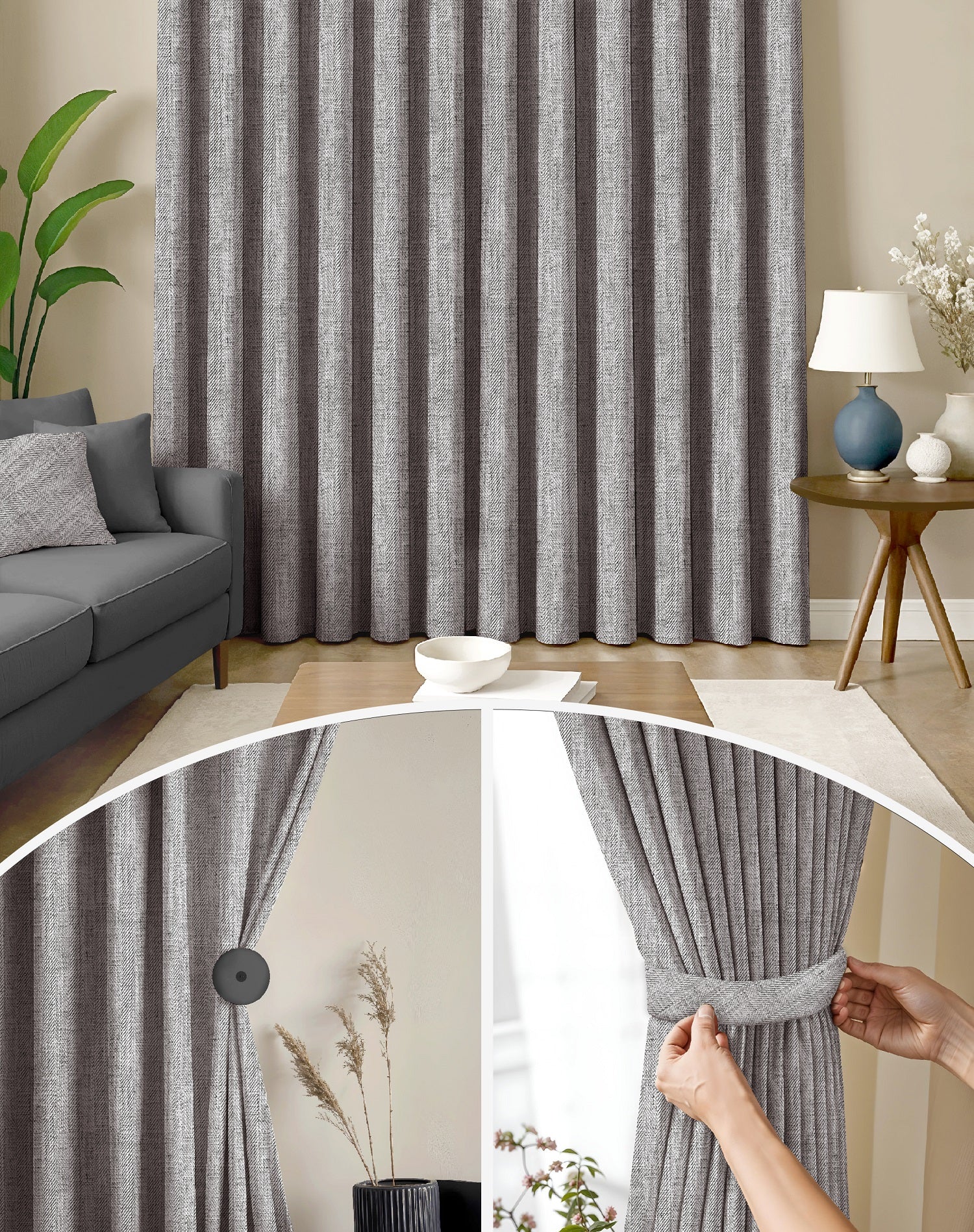 TEXTURA STONE DIGITAL PRINTED BLACKOUT CURTAINS