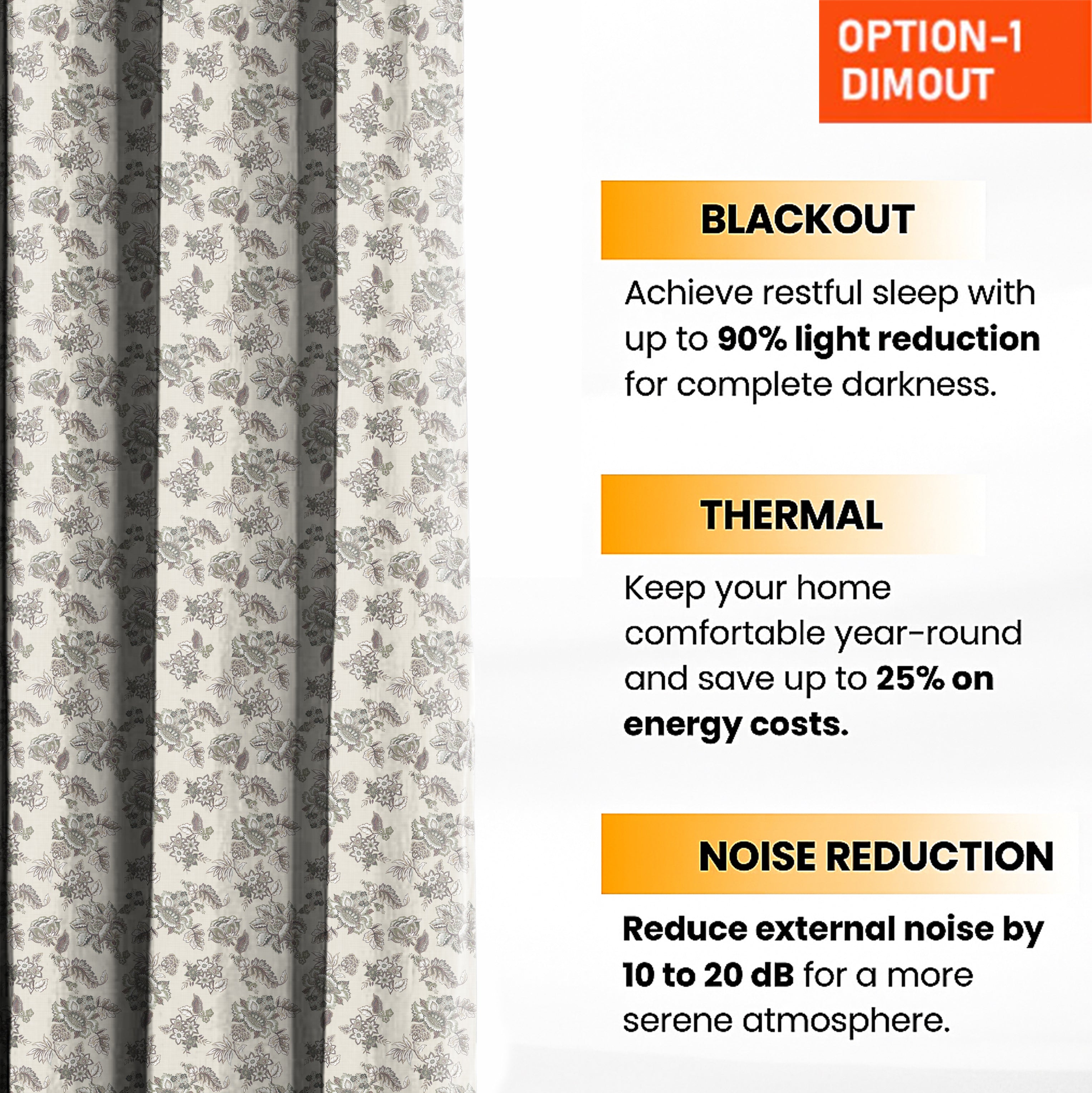 ANZIO COFFEE PRINTED BLACKOUT CURTAIN