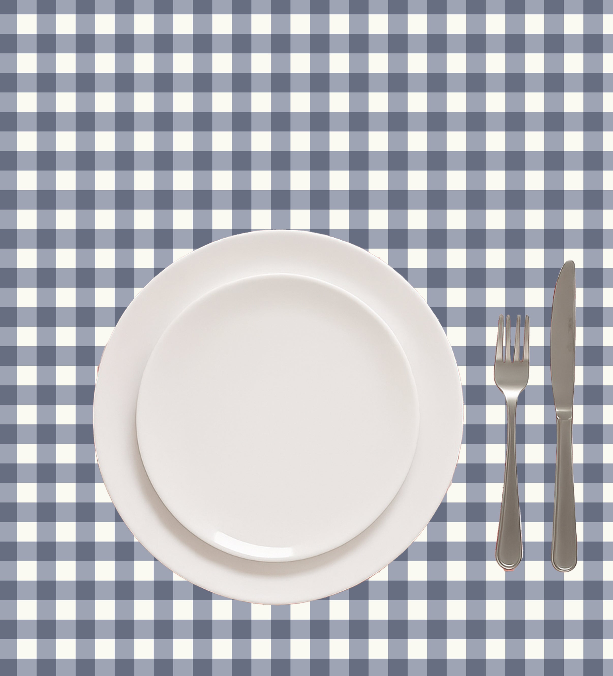 GINGHAM CHECKS NAVY BLUE TABLE CLOTH