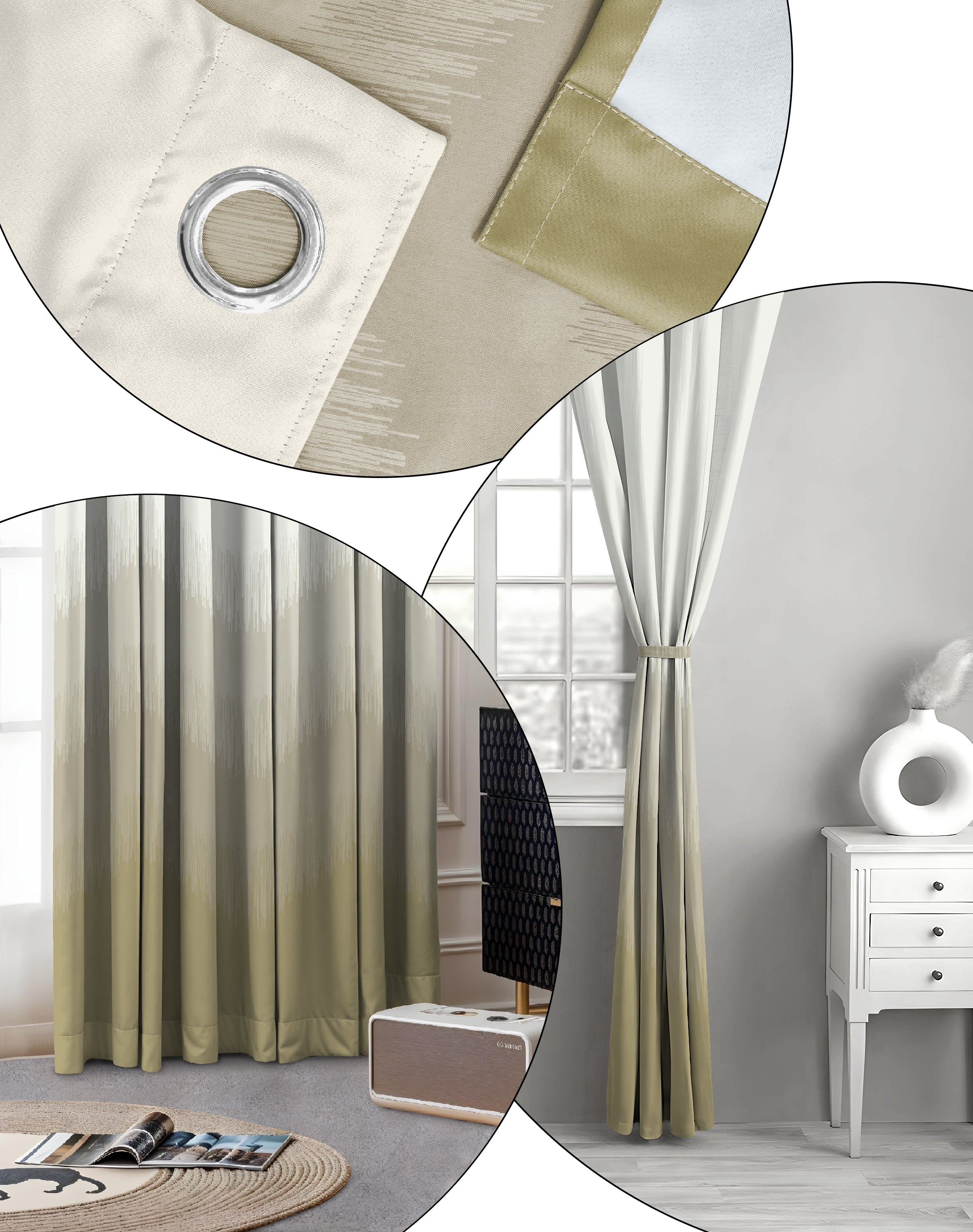 KIVO MAHENDI DIGITAL PRINTED BLACKOUT CURTAINS