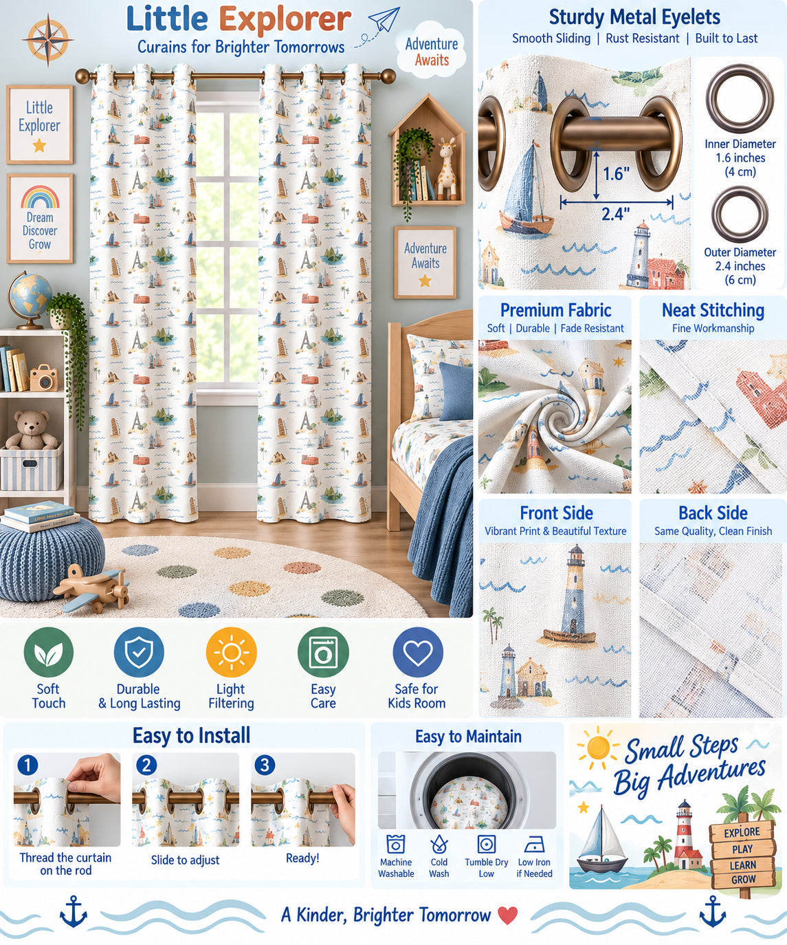 Little Traveler Printed Curtain