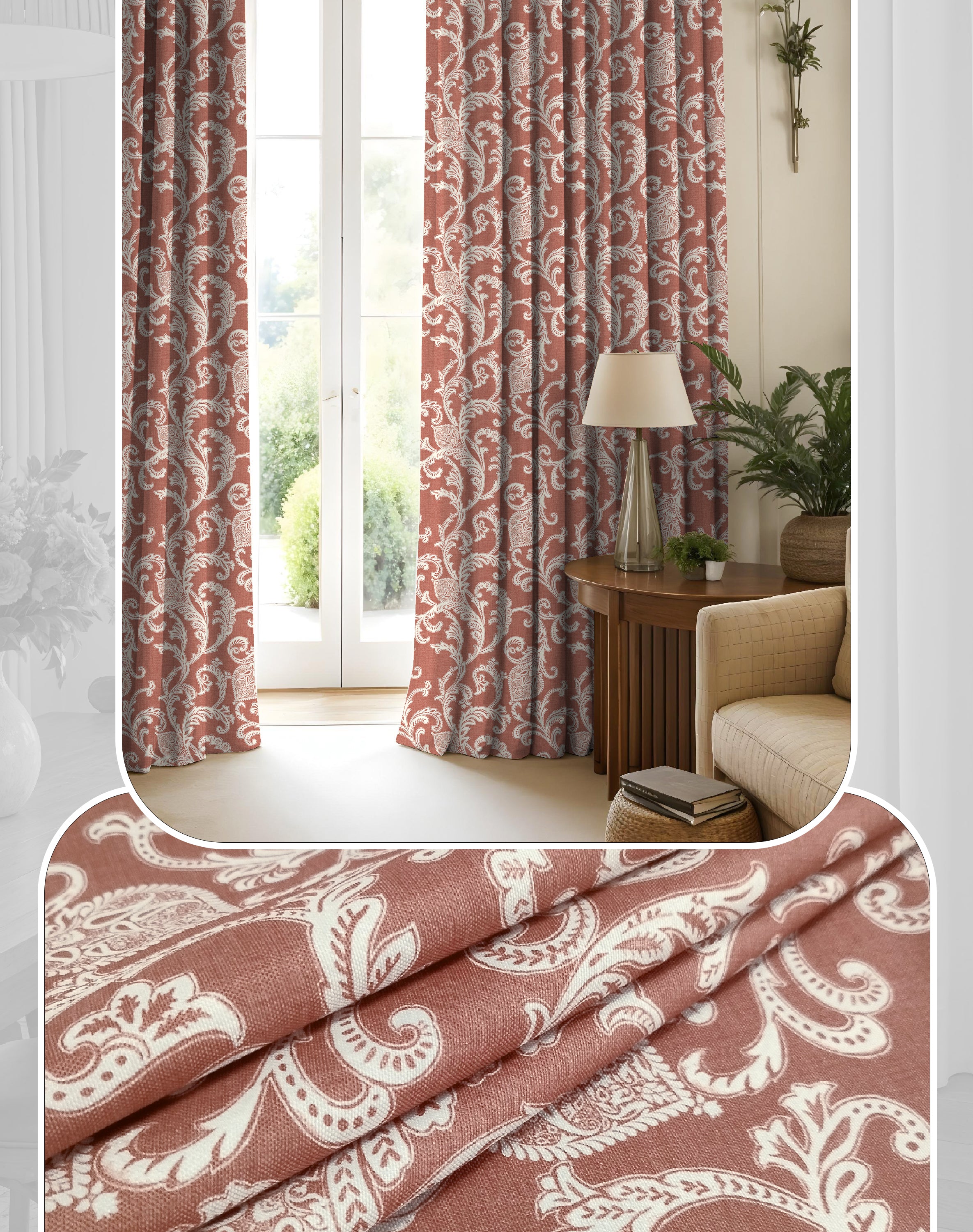 KELVIN BRANDY ROSE DIGITAL PRINTED BLACKOUT CURTAINS