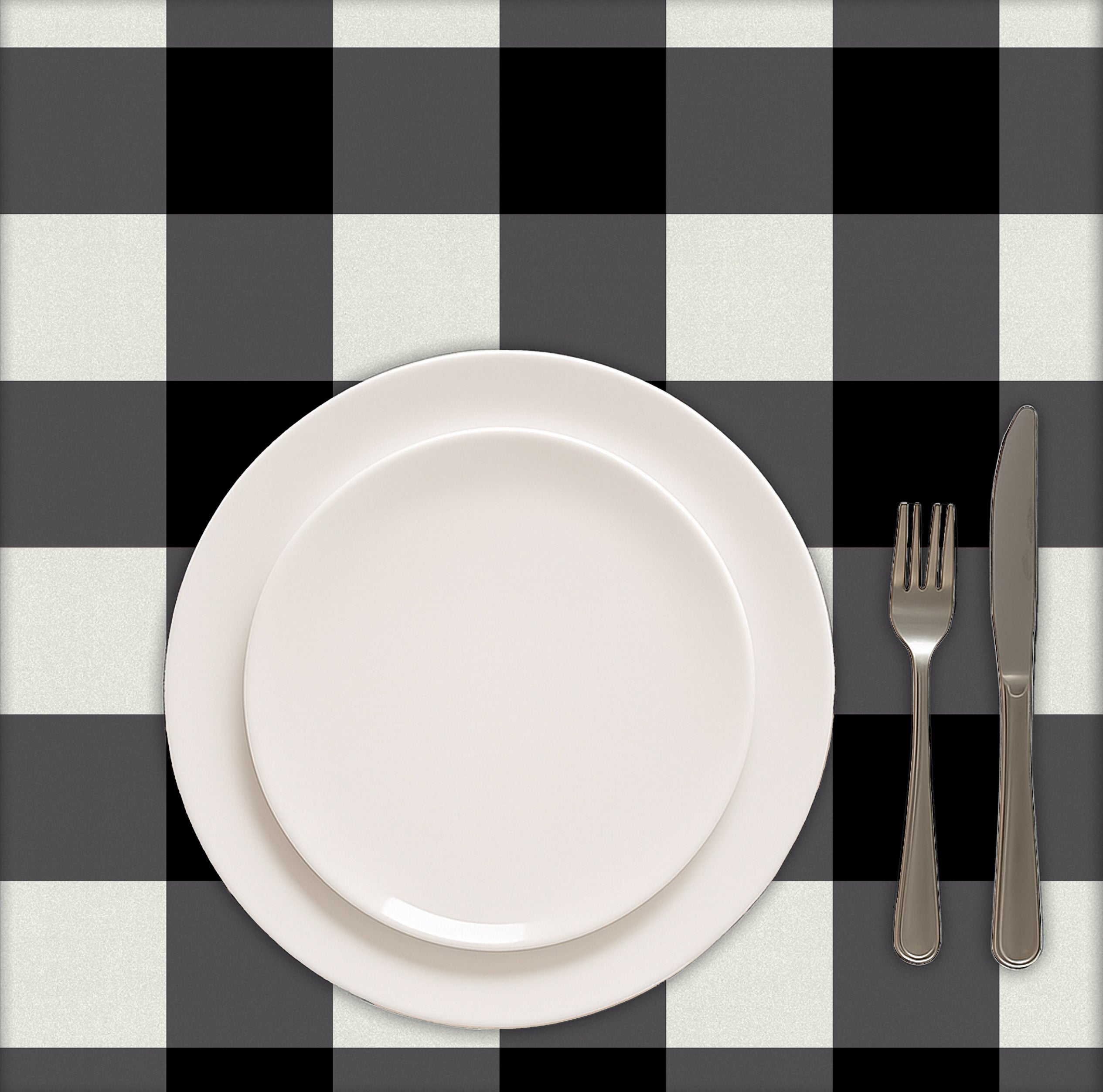 SPRING GALLERY BIG CHECK BLACK TABLE CLOTH