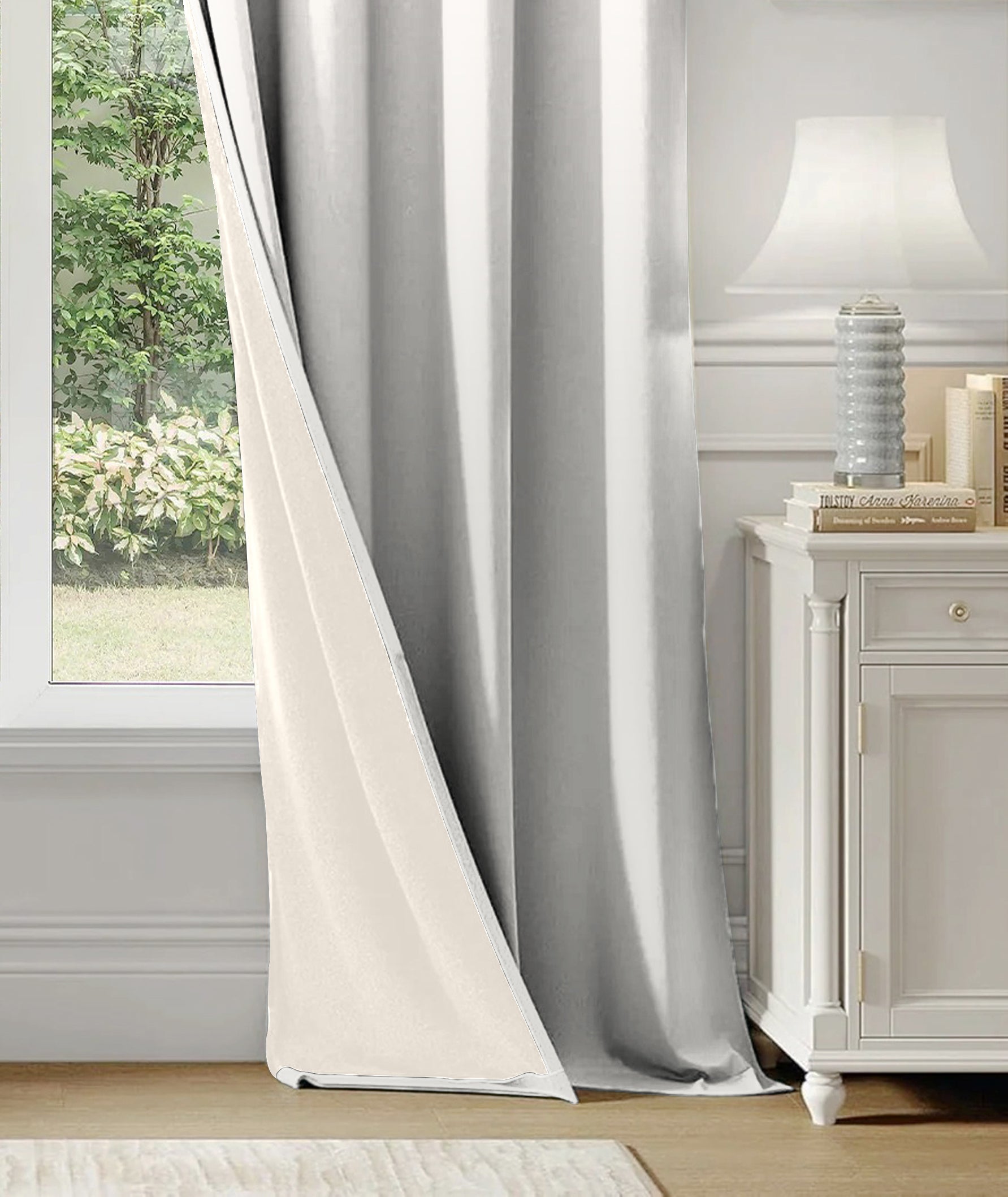 AREZZO GREY PRINTED BLACKOUT CURTAIN
