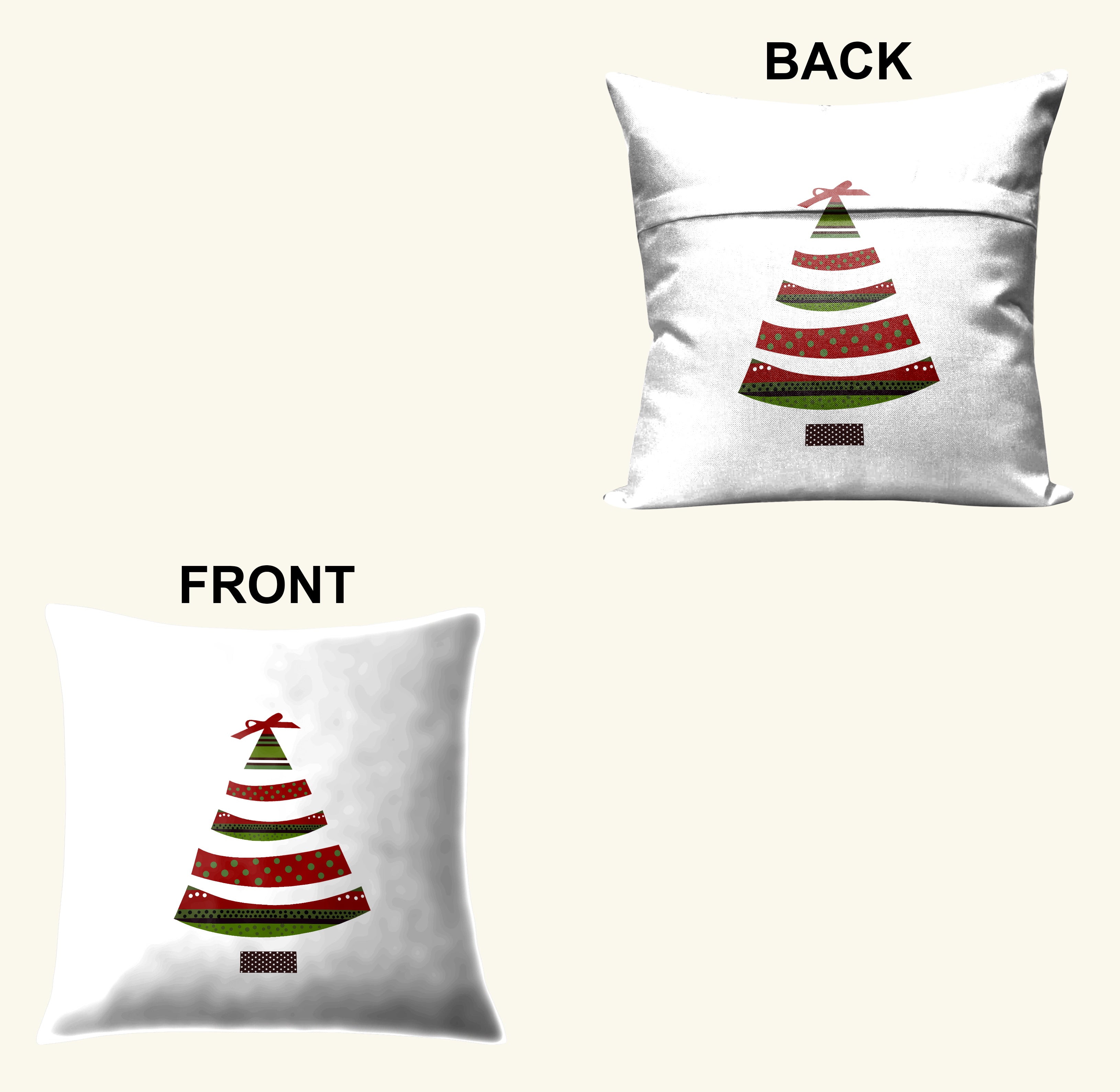CHRISTMAS FESTIVE STRIPED TREE CUSHION COVER (Pack of 2)