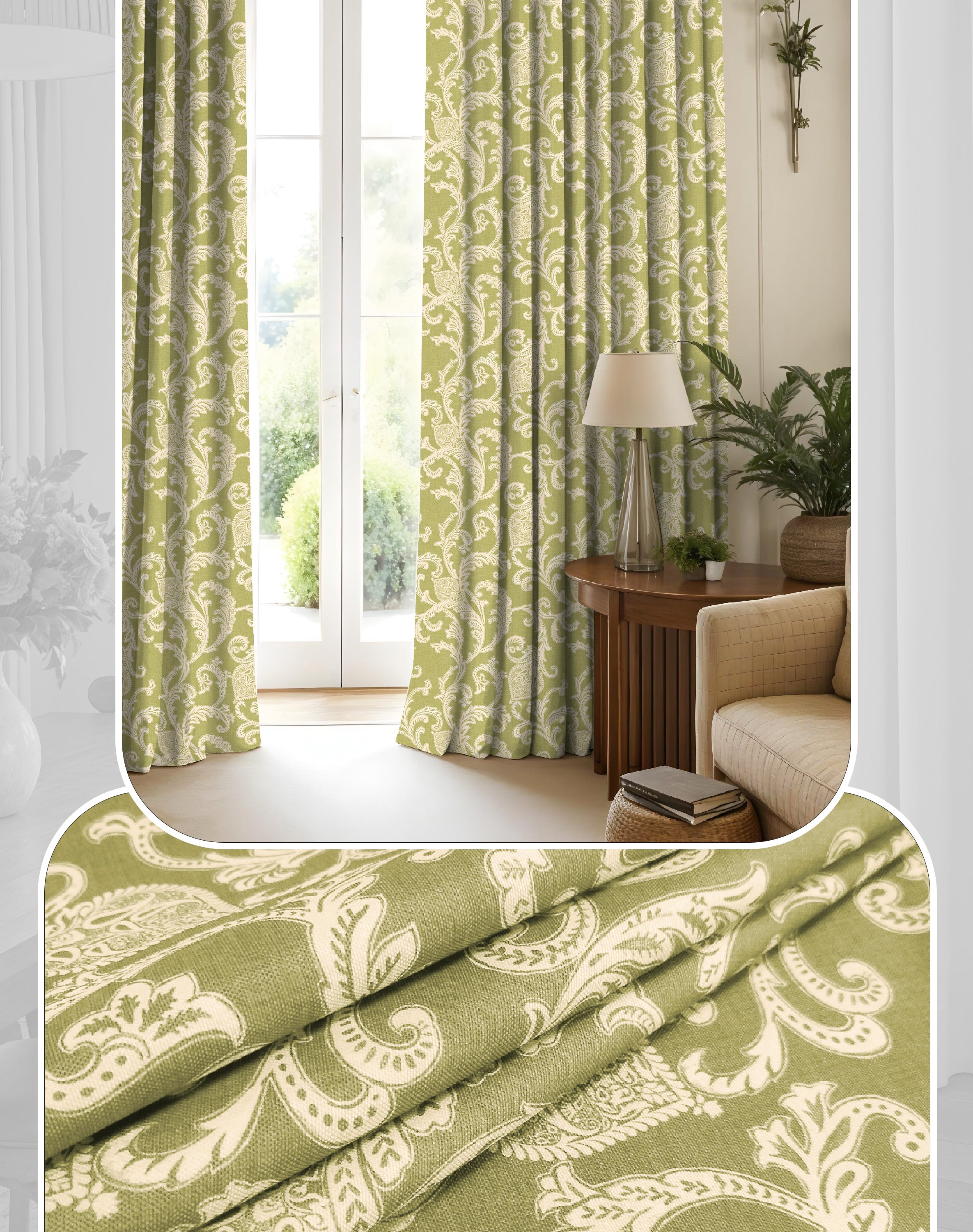KELVIN AVOCADO DIGITAL PRINTED BLACKOUT CURTAINS