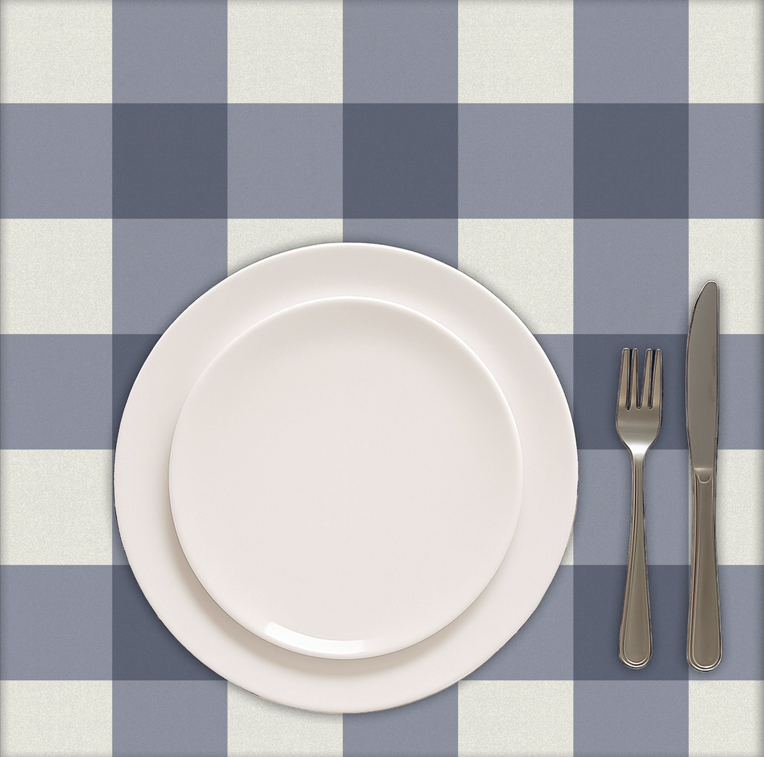 SPRING GALLERY BIG CHECK MIST BLUE TABLE CLOTH