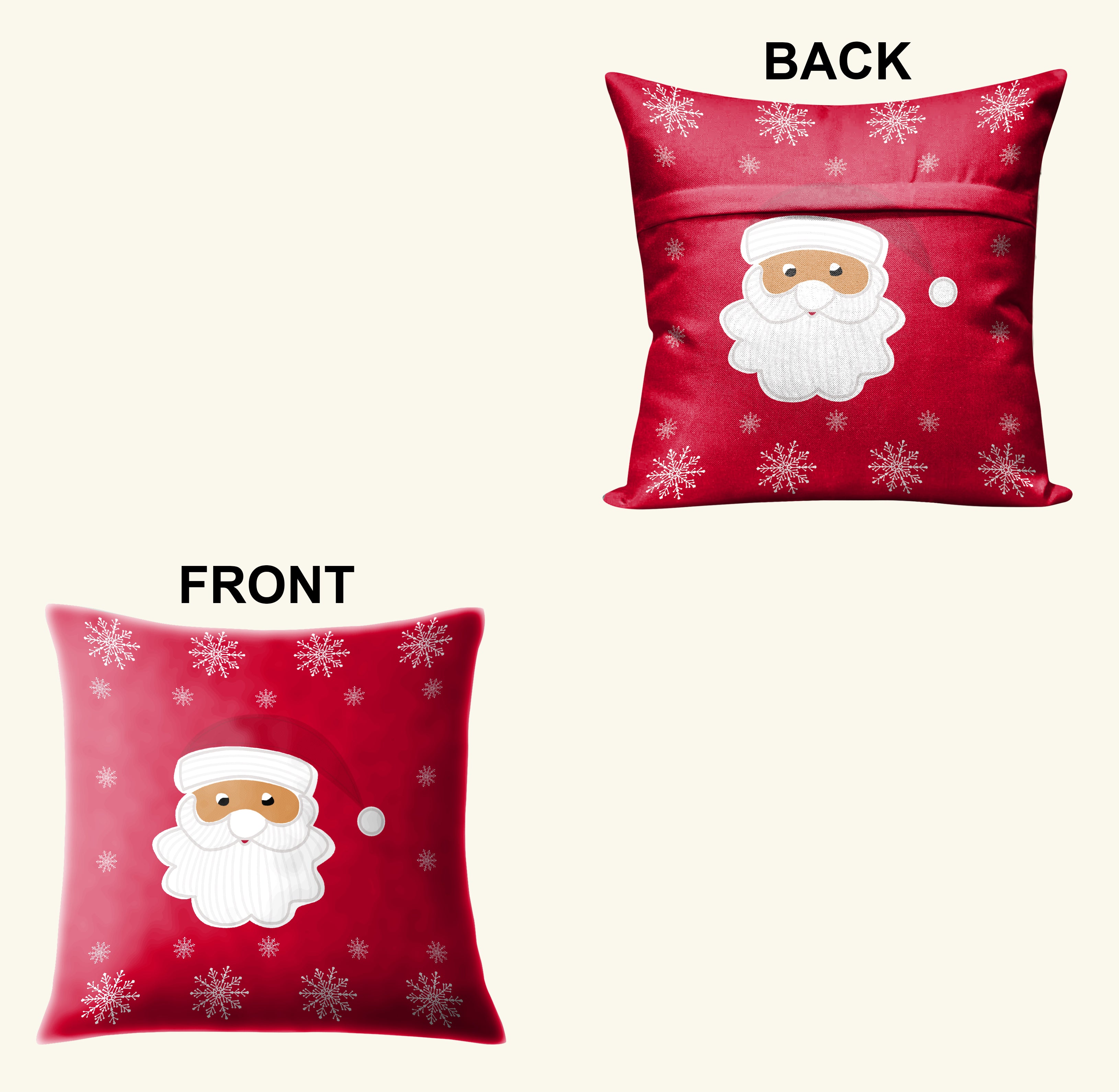 CHRISTMAS SANTA FACE CUSHION COVER (Pack of 2)
