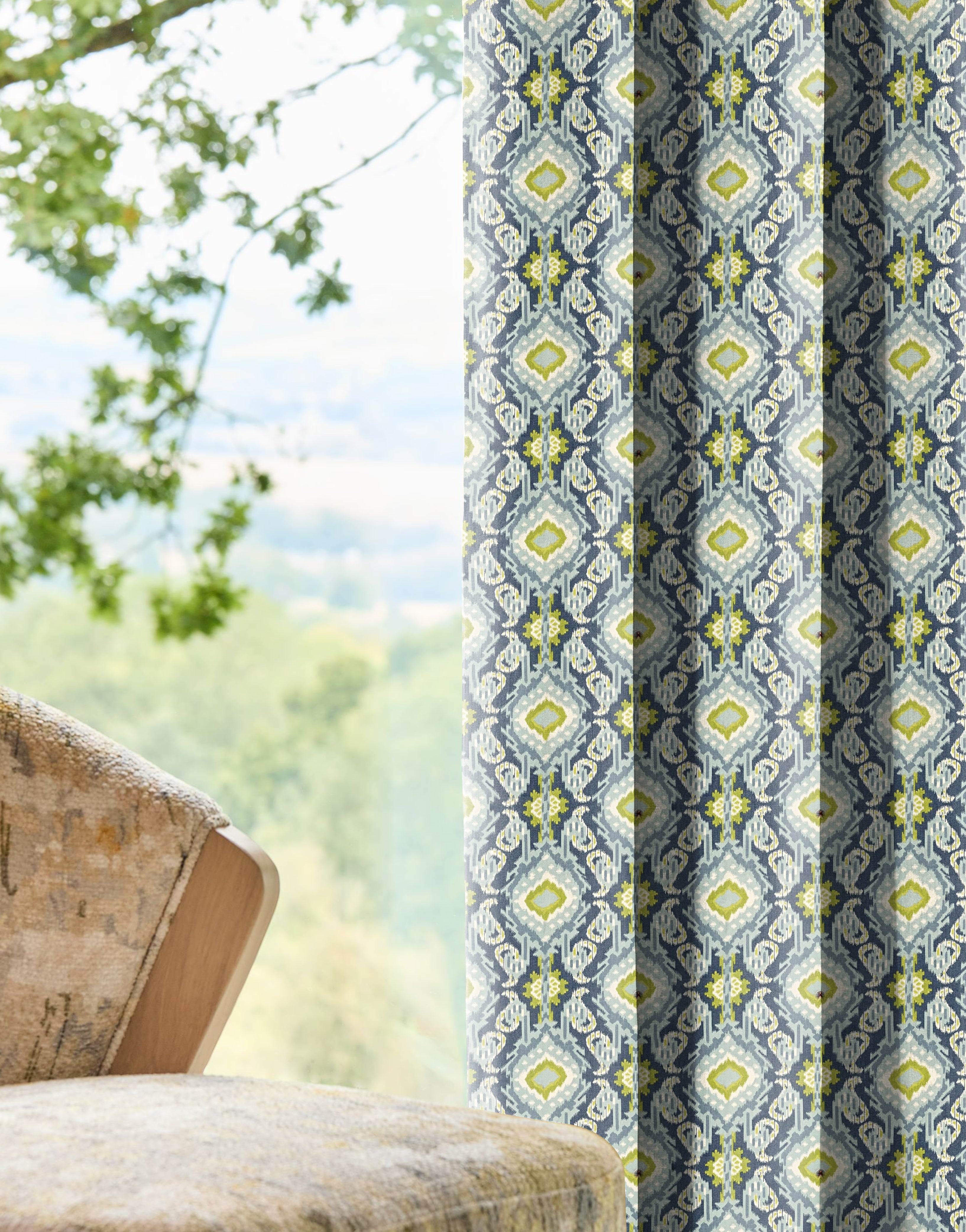ALDERLY ANTHEM OLIVE GREE ROOM DARKENING PRINTED CURTAIN