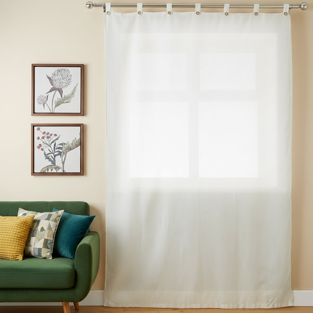 CREAM LINEN SHEER CURTAIN