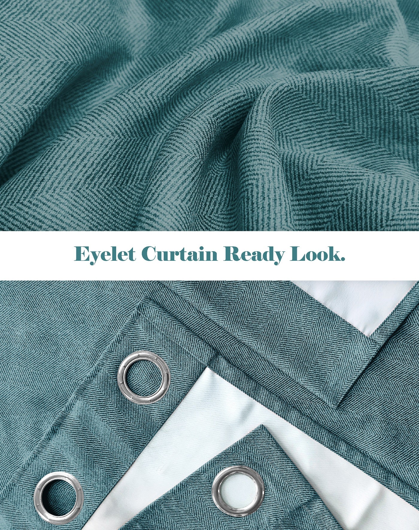 TWILLBONE TEAL PRINTED BLACKOUT CURTAINS
